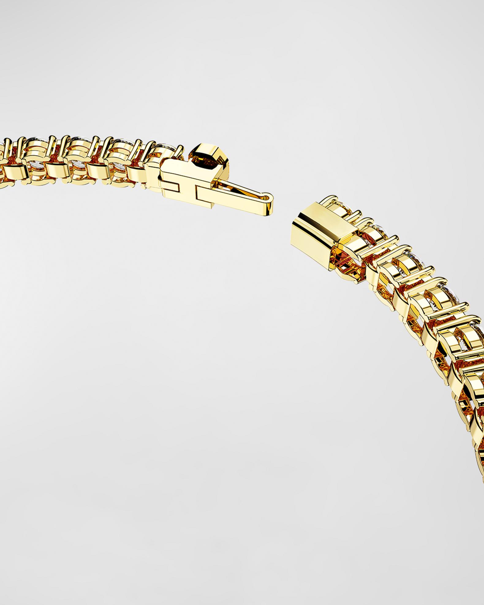 SWAROVSKI Matrix Gold-Plated Round-Cut Crystal Tennis Bracelet | Neiman ...