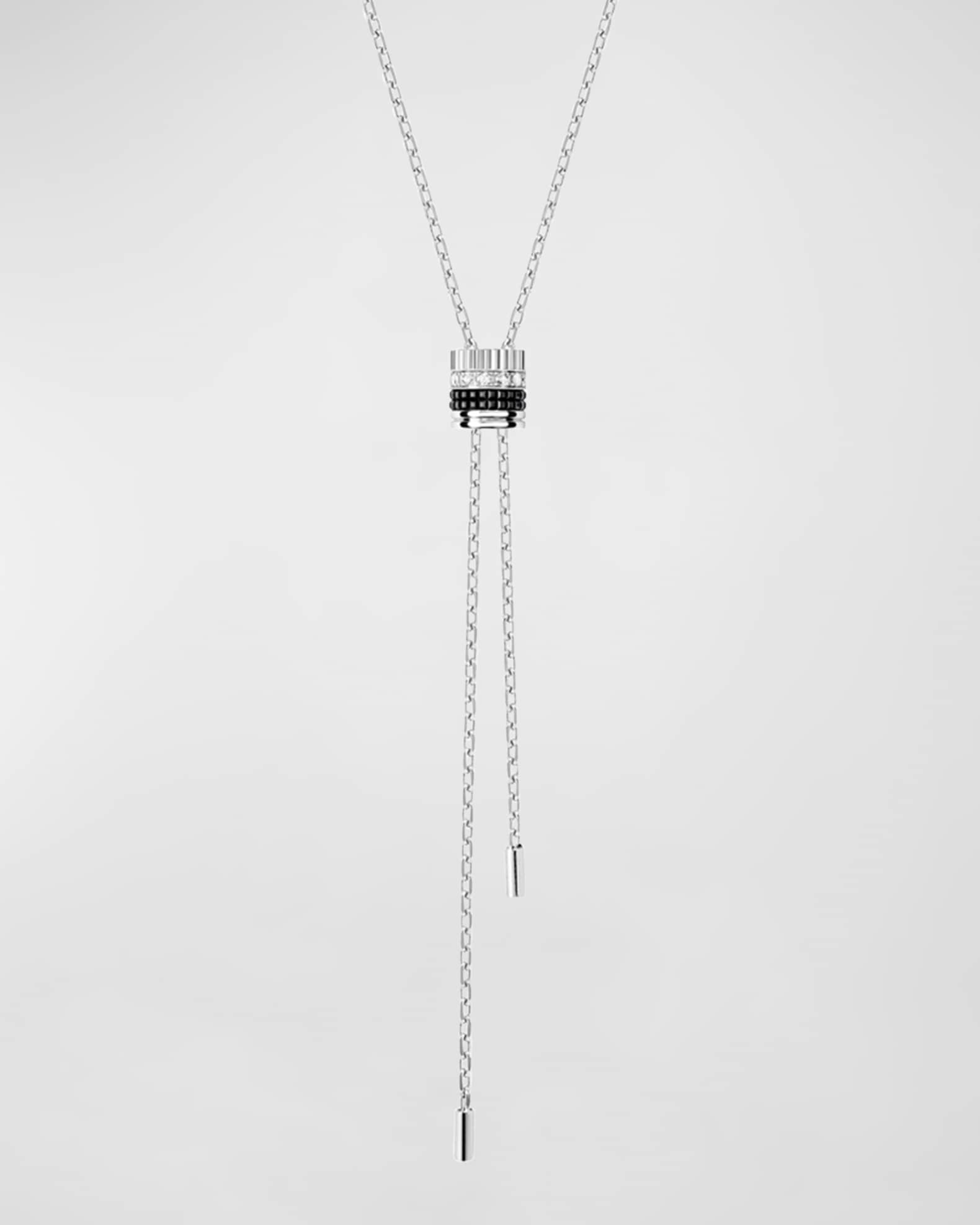 Boucheron Quatre 18K White Gold Black Edition Y Necklace Neiman Marcus