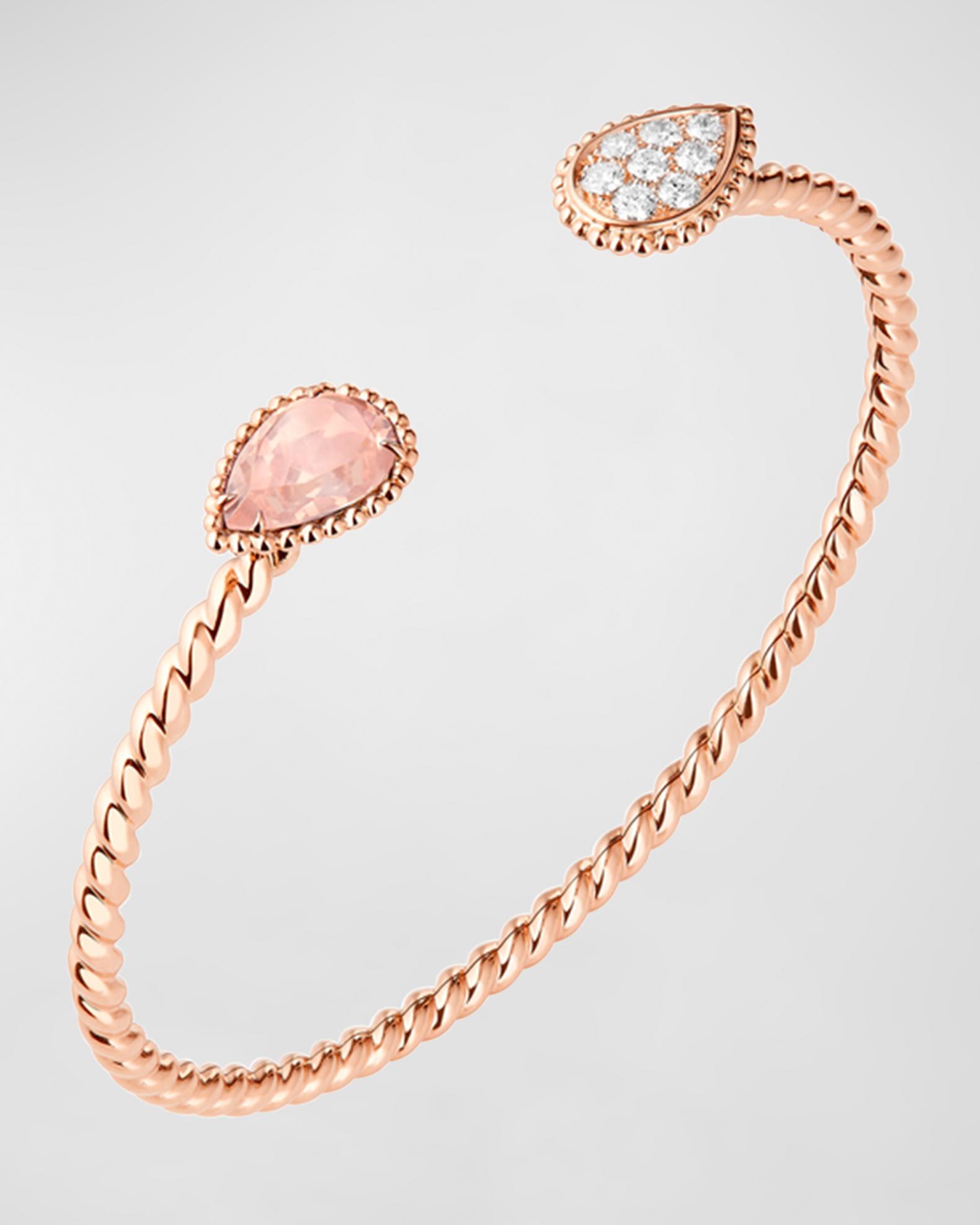 Boucheron Serpent Boheme 18K Rose Gold 2-Motif Diamond & Quartz ...