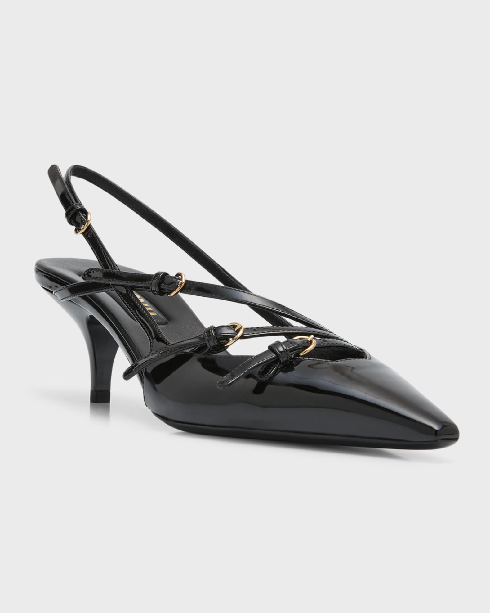 Patent Buckle-Trio Slingback Pumps | Neiman Marcus