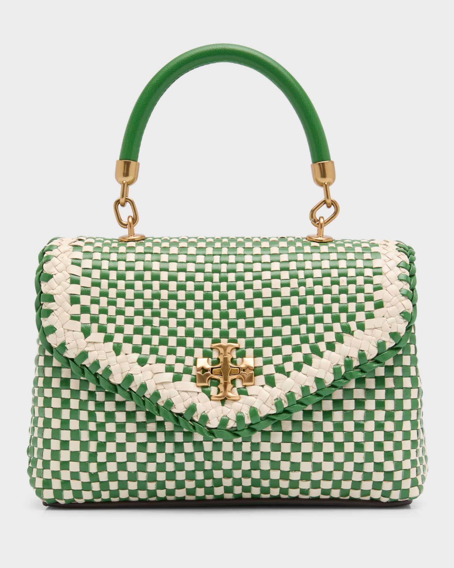 Tory Burch Kira Mini Woven Leather TopHandle Bag Neiman Marcus