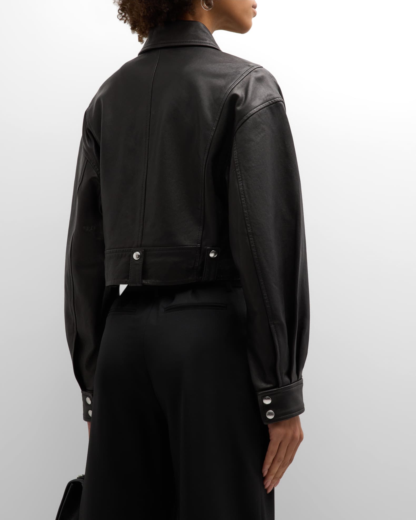 Iro Albane Cropped Leather Jacket Neiman Marcus