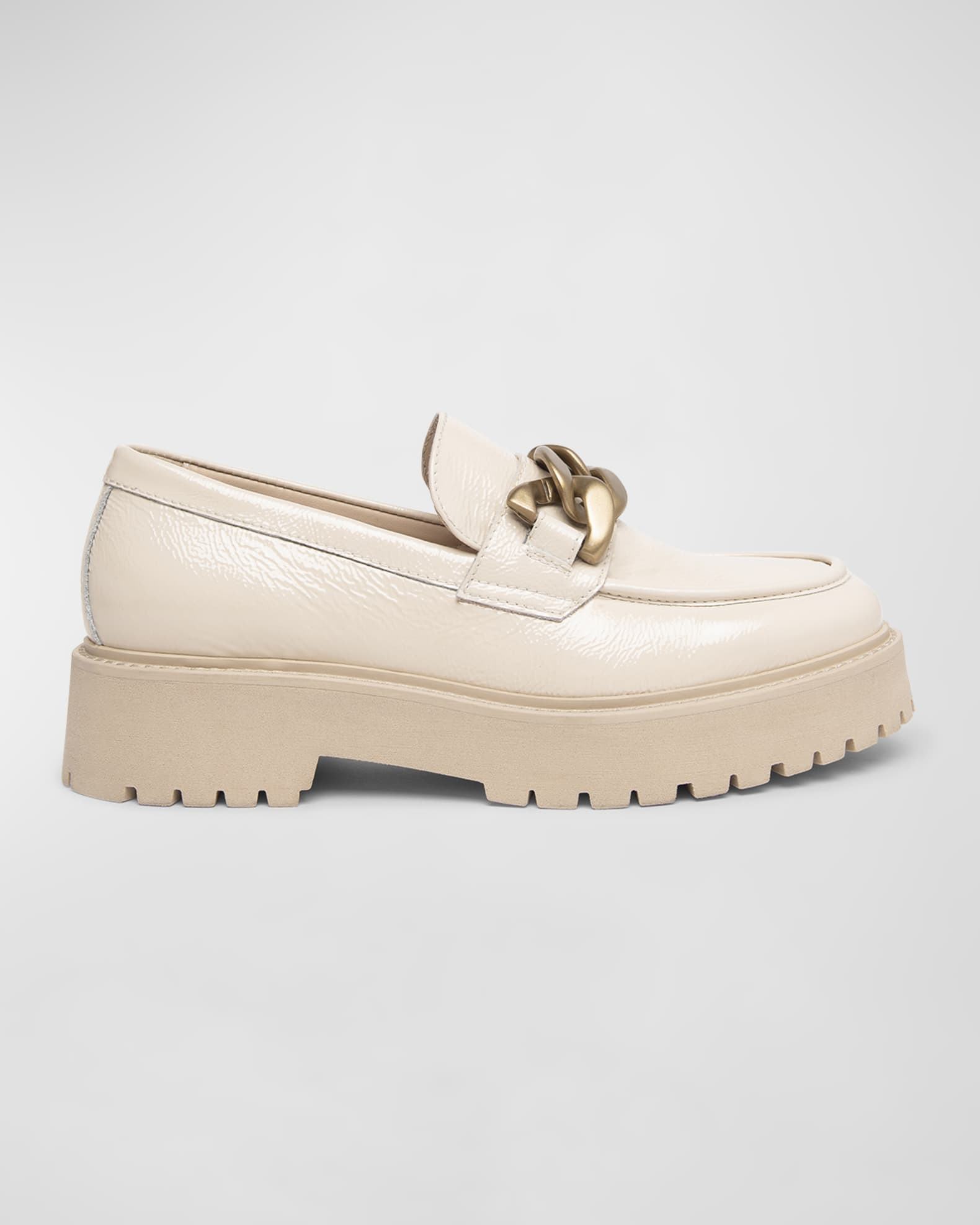 Patent Chain Casual Loafers 0