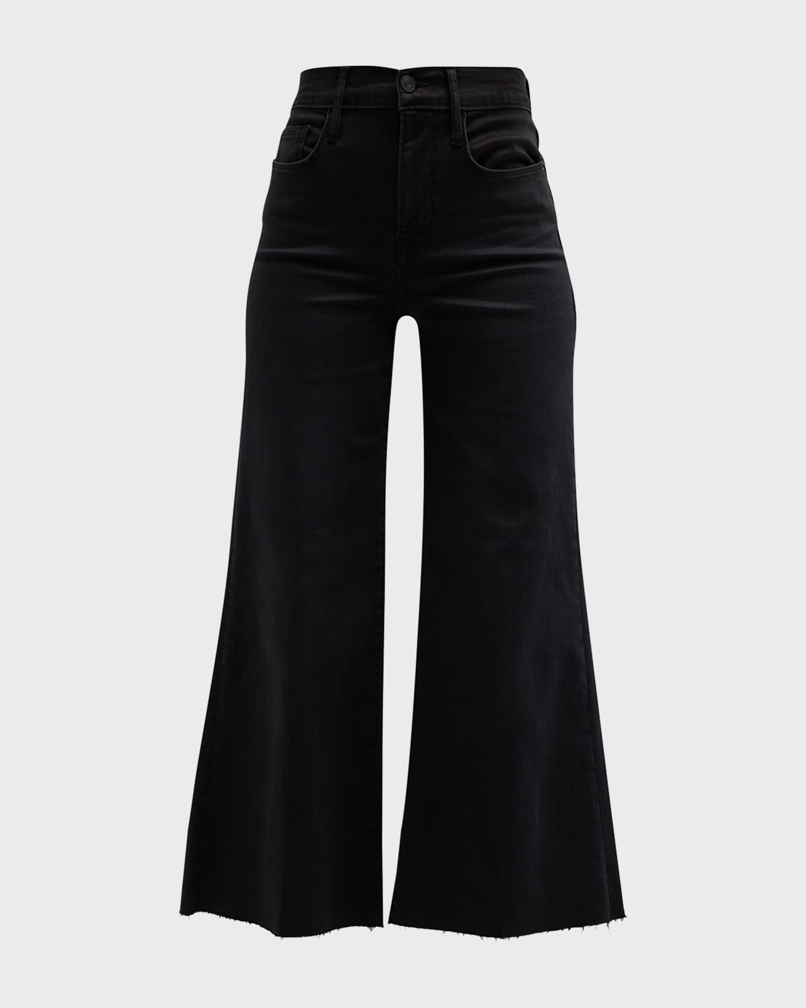 FRAME Le Palazzo Cropped Raw Hem Jeans Neiman Marcus