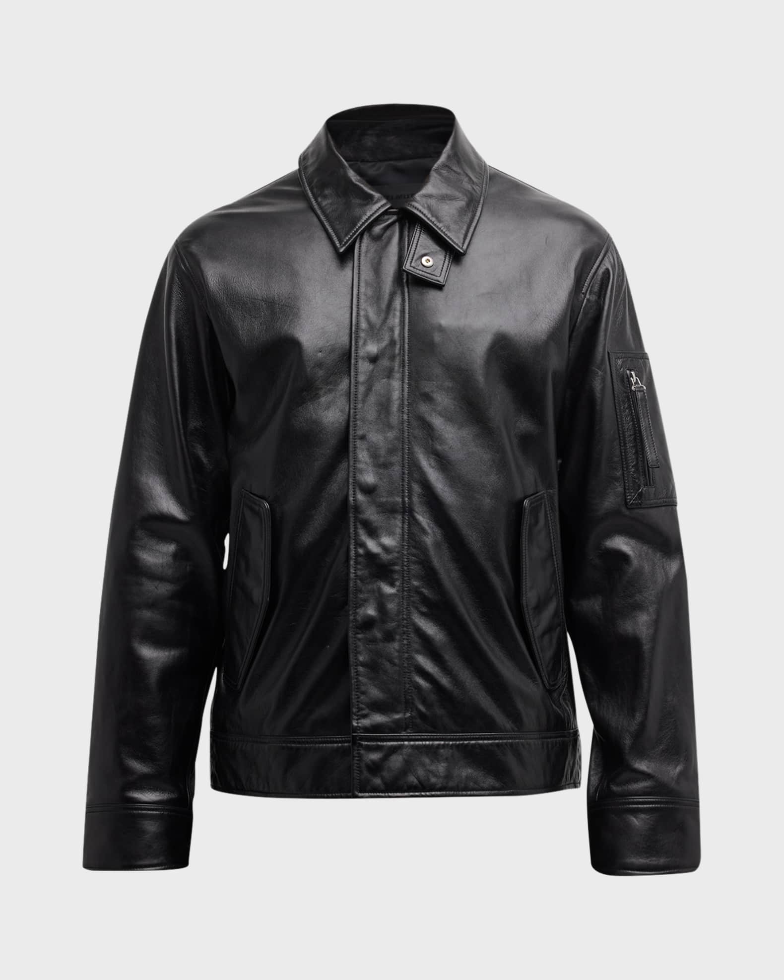 Helmut Lang Men s Classic Leather Jacket Neiman Marcus