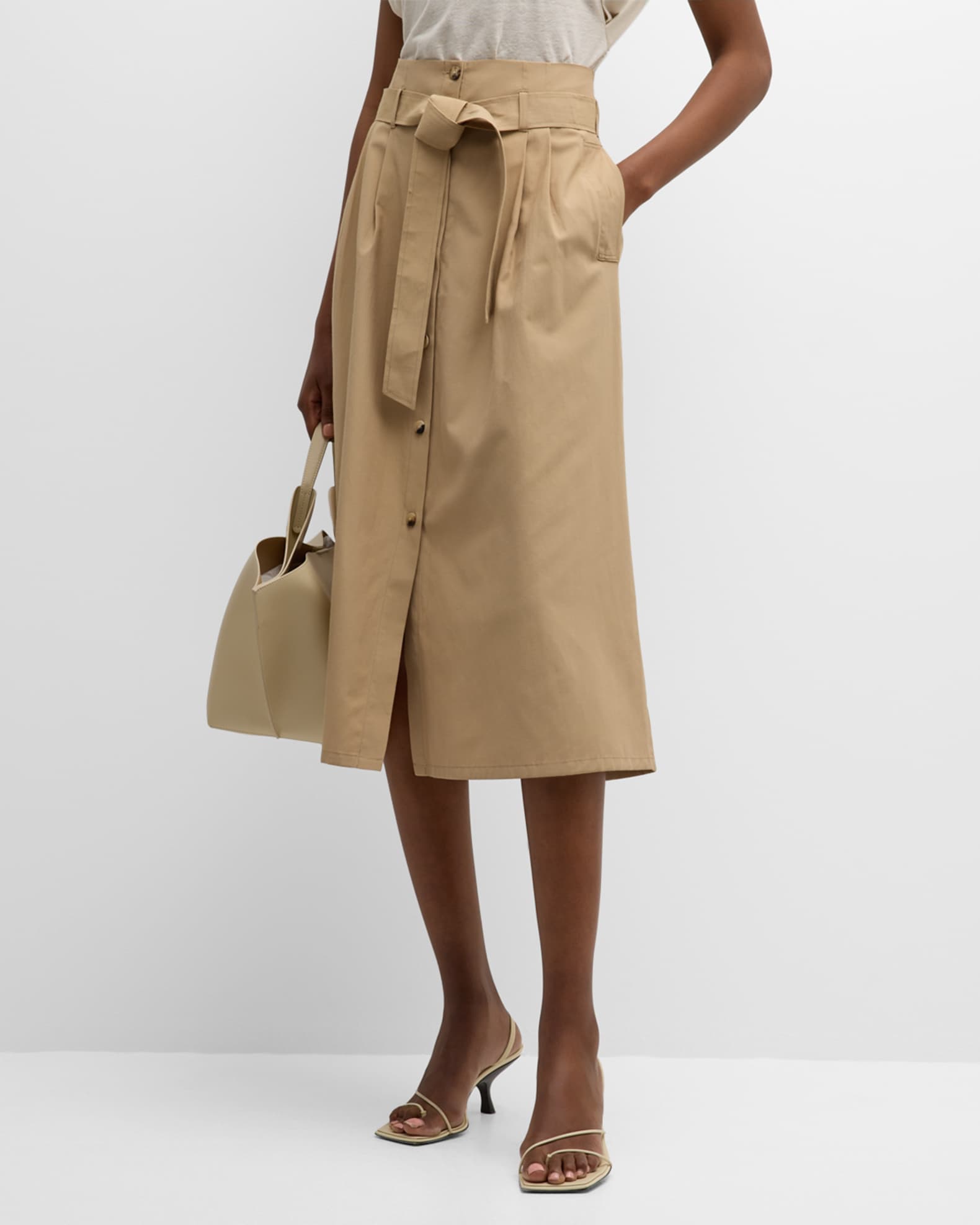 Brochu Walker Teagan Belted Midi Skirt | Neiman Marcus