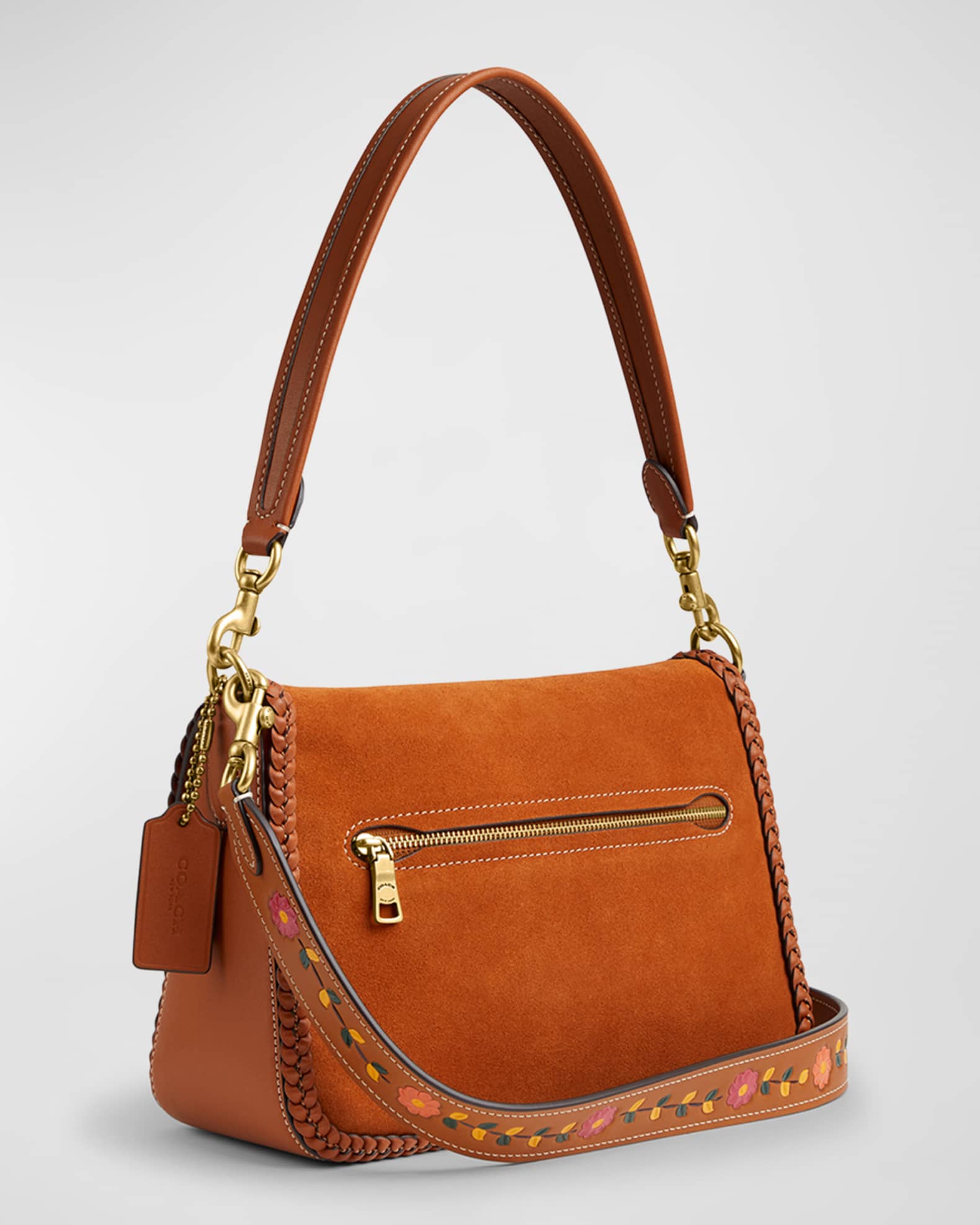 Coach Tabby Flap Mix Leather Shoulder Bag Neiman Marcus