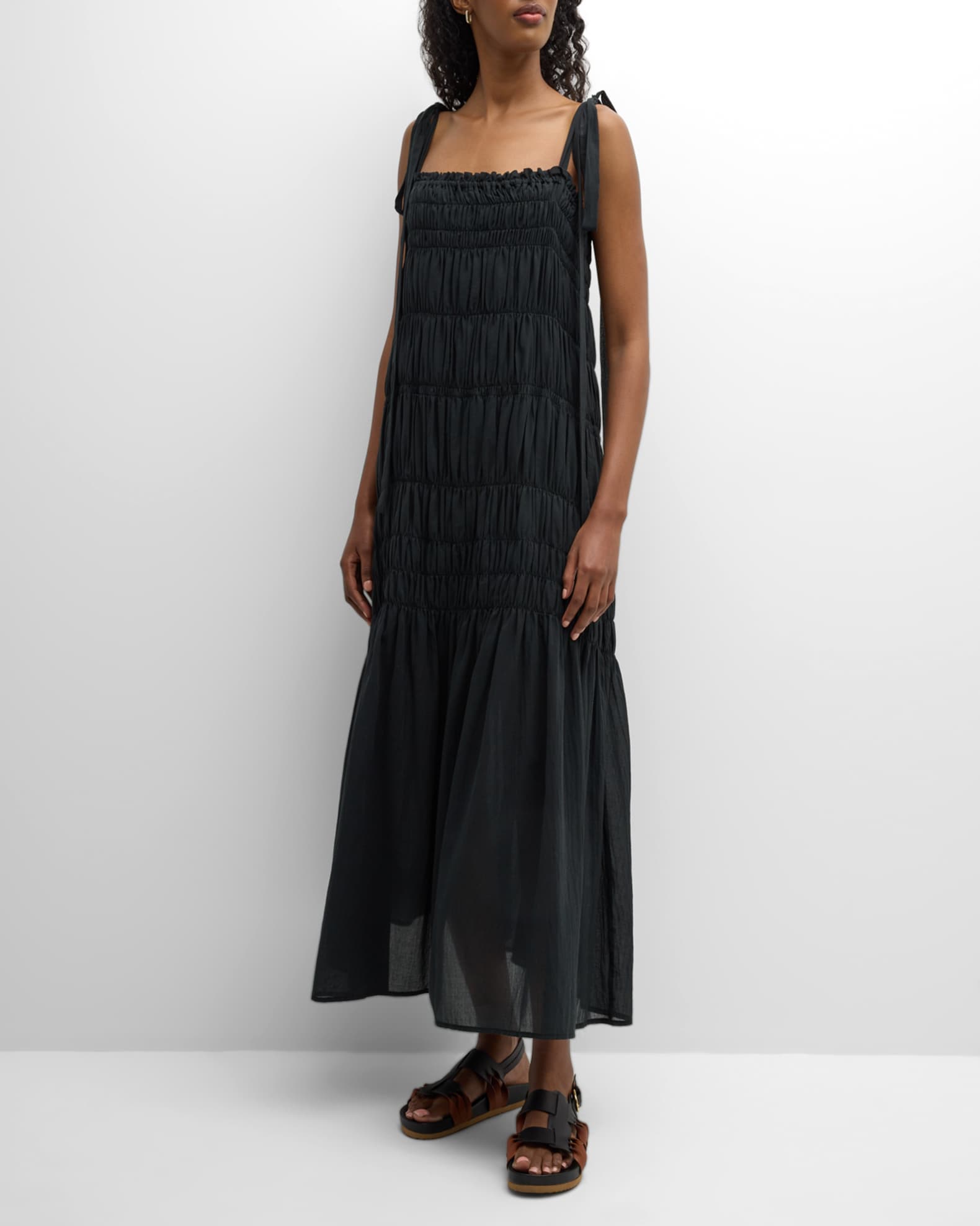 By Malene Birger Vyra Shirred Maxi Dress | Neiman Marcus