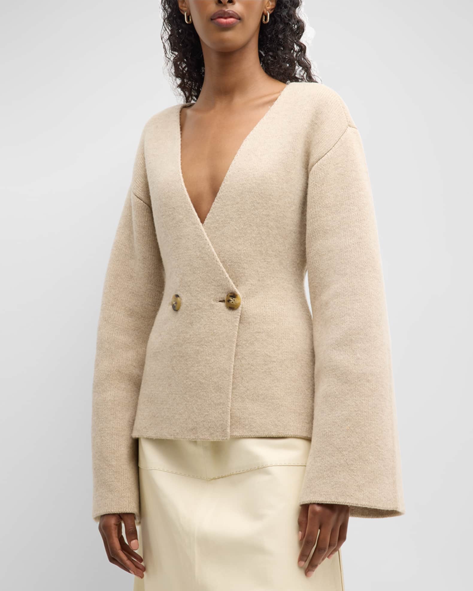 Double-breasted Wool Cardigan
