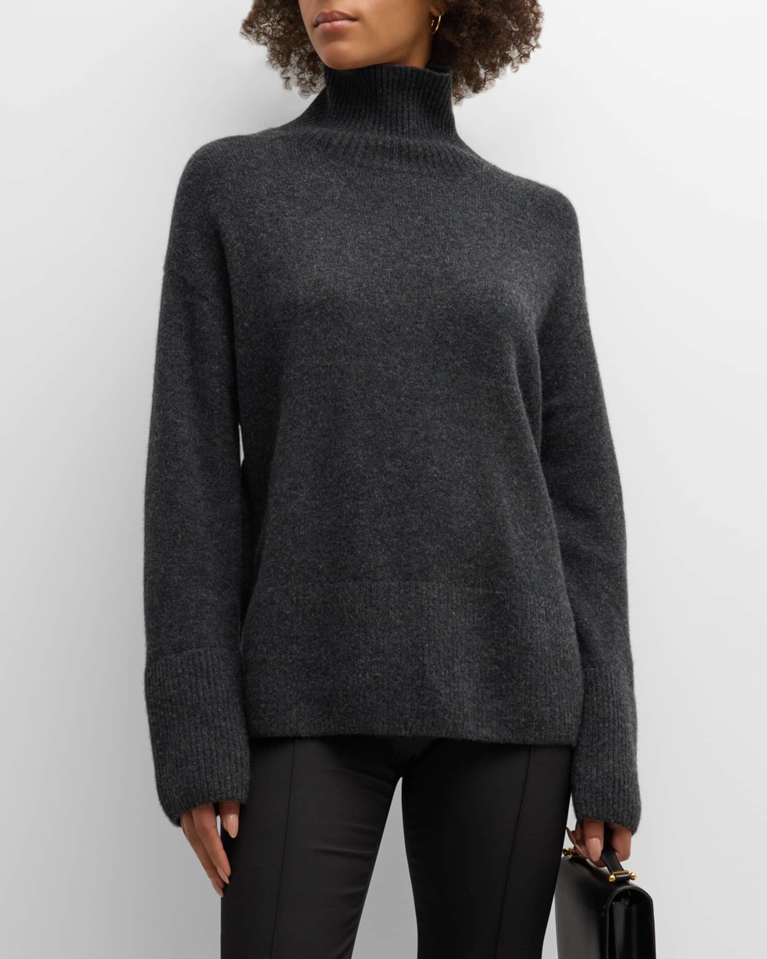 Side button cheap turtleneck sweater
