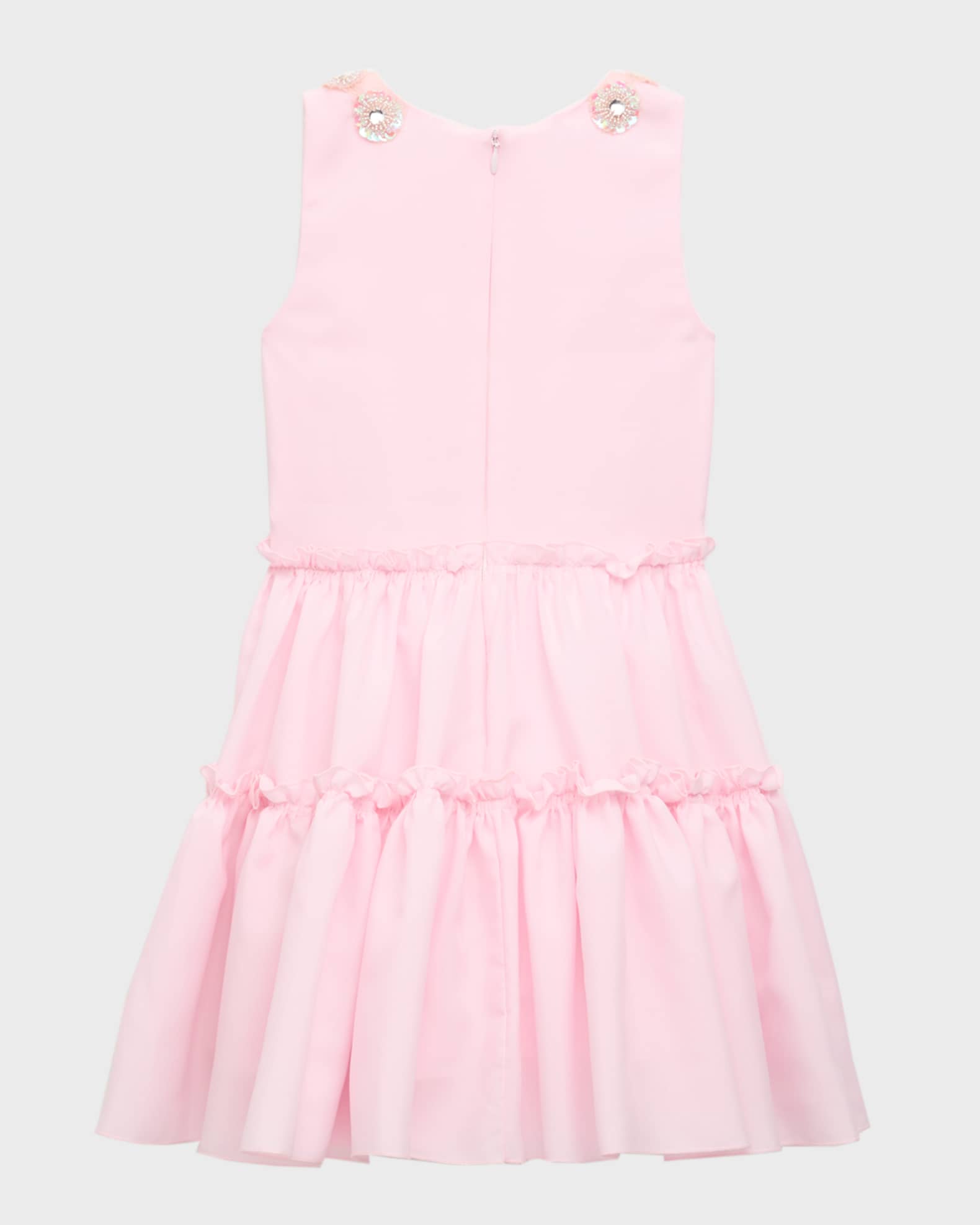 Girl's Cassidy Tiered Dress W/ Embellished Neckline 1