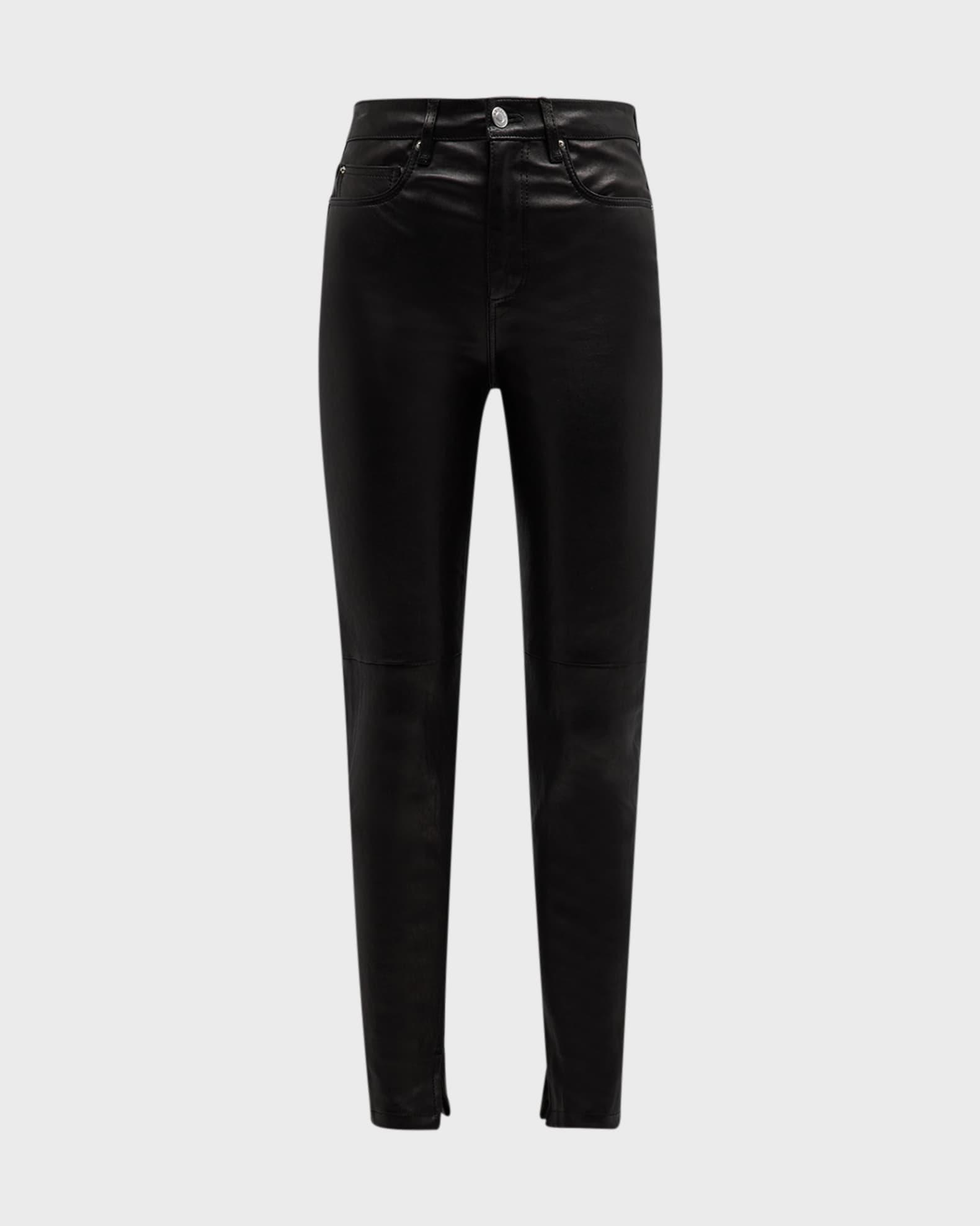 Iro Dojo Skinny Split Hem Leather Pants Neiman Marcus