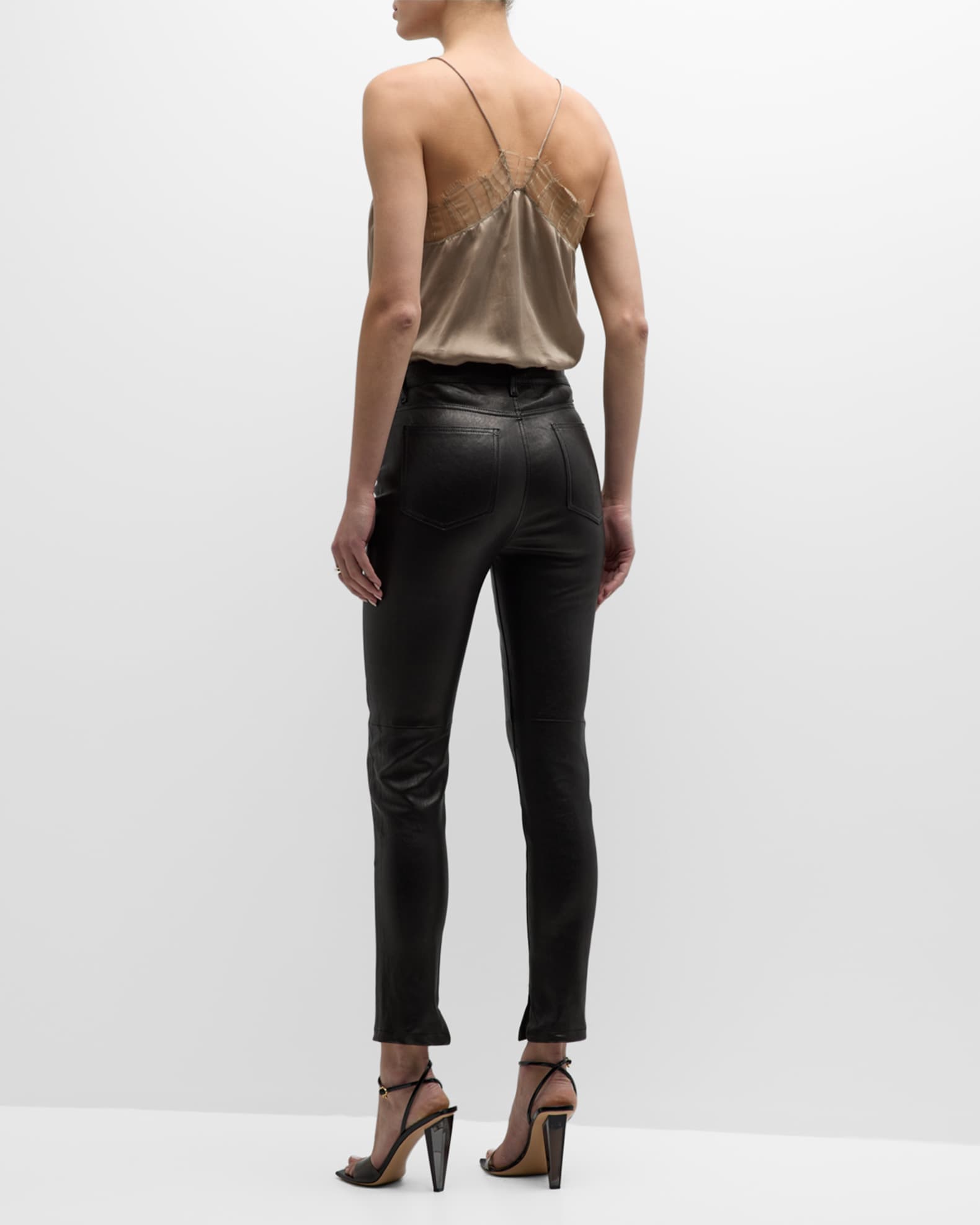 Iro Dojo Skinny Split Hem Leather Pants Neiman Marcus