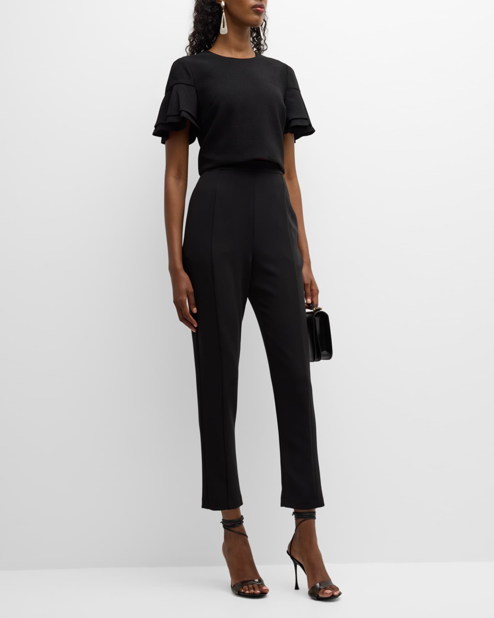 Syon Two Piece Flutter Sleeve Crepe Jumpsuit