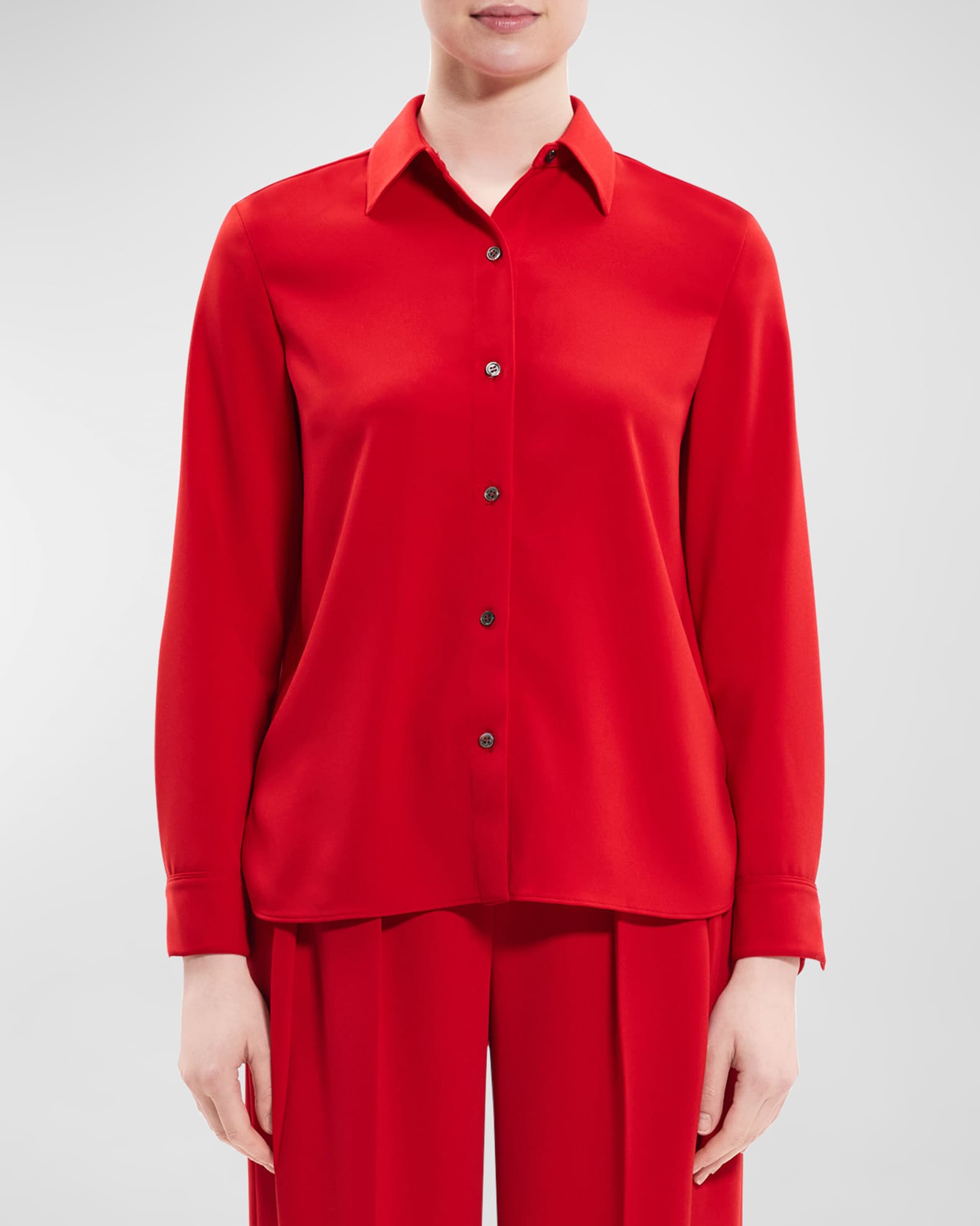 Theory crepe straight shirt neiman marcus