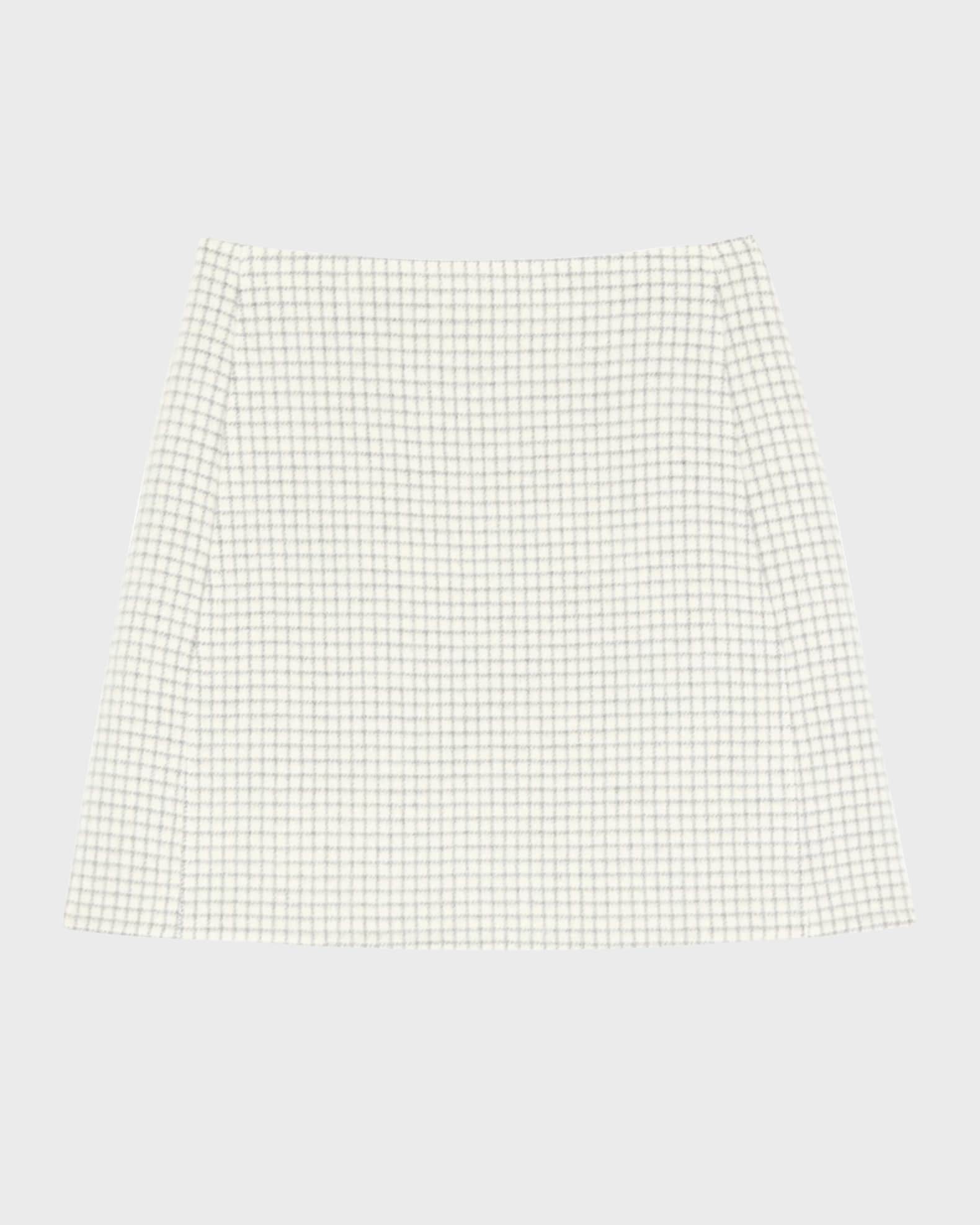 Theory Checked High Waist Mini Skirt Neiman Marcus