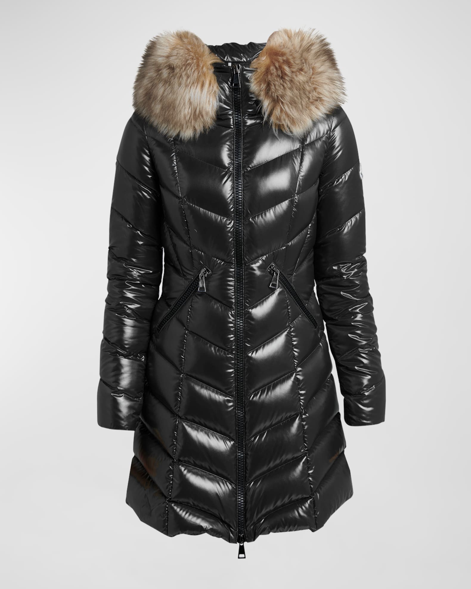 Moncler Marre Long Puffer Coat with Removable Shearling Trim | Neiman ...