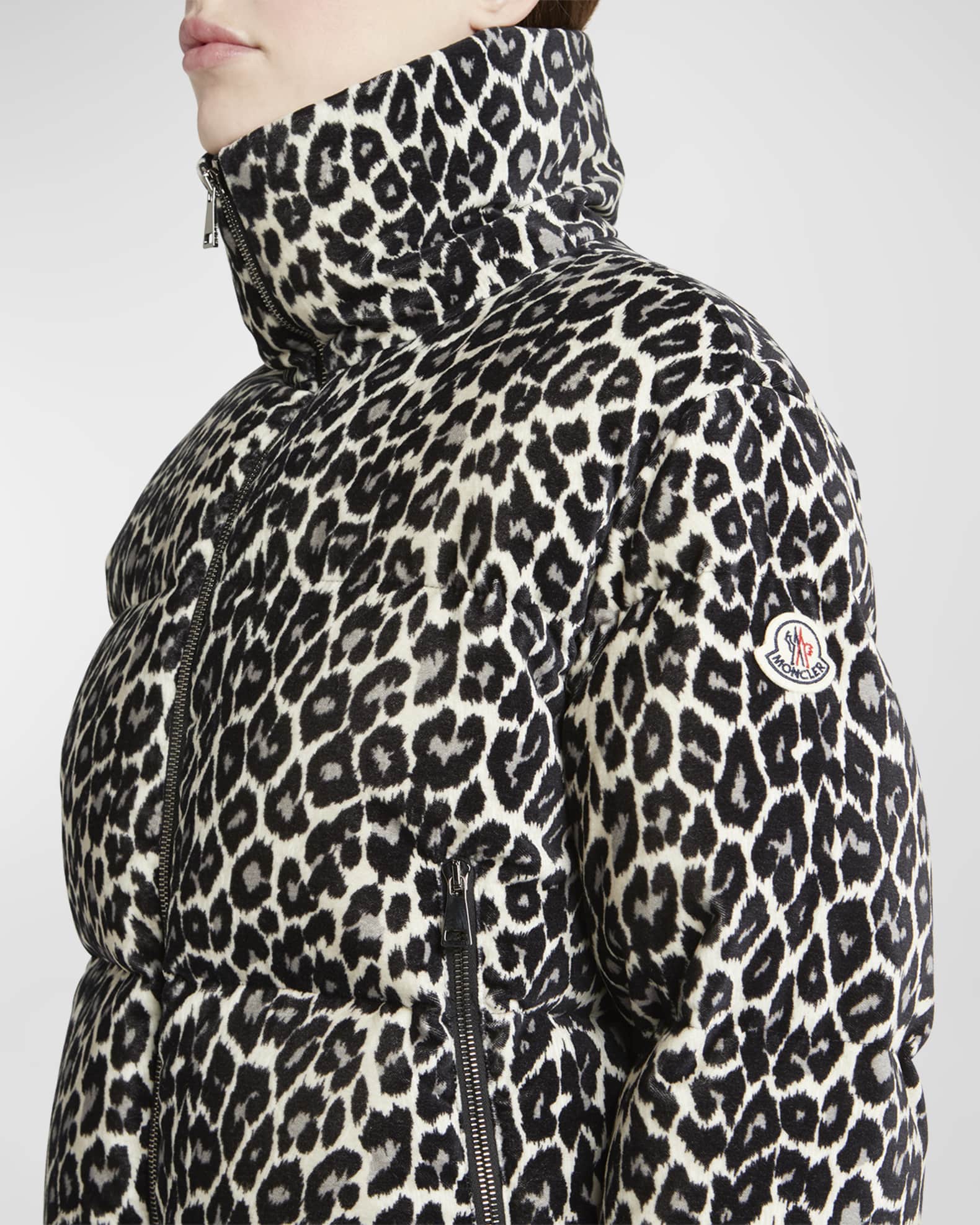 Cheetah print moncler jacket top
