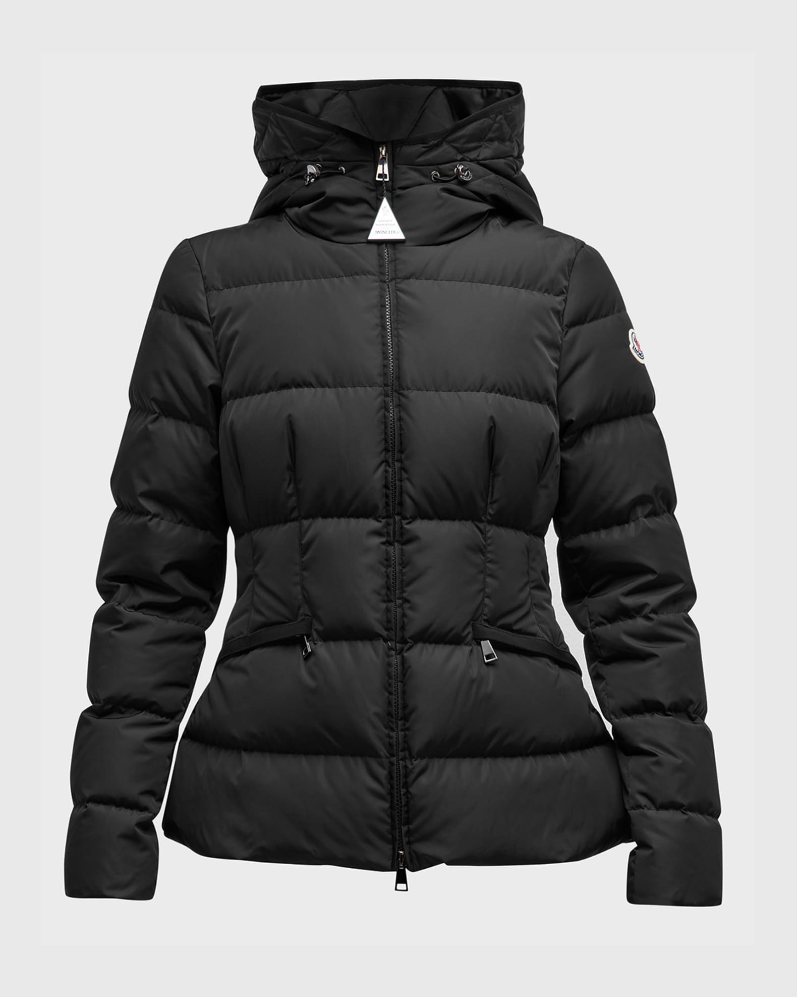 Moncler Avoce Hooded Puffer Jacket with Elastic Belt | Neiman Marcus