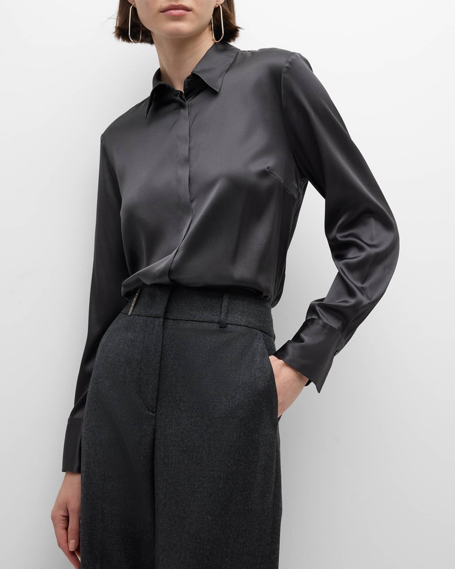 Mittoshop Striped Button Down Satin Shirt main image 0
