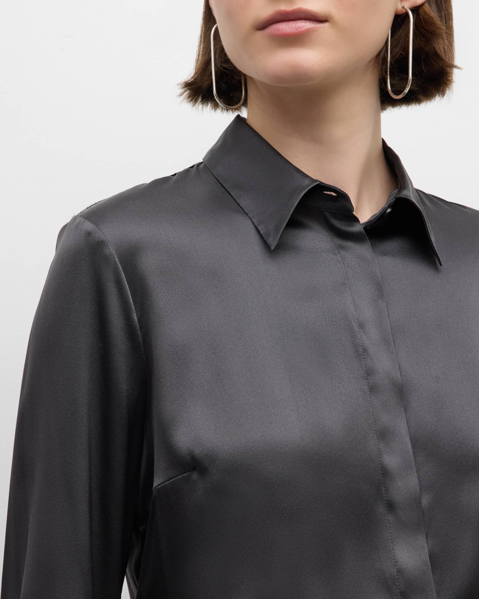 Mittoshop Striped Button Down Satin Shirt