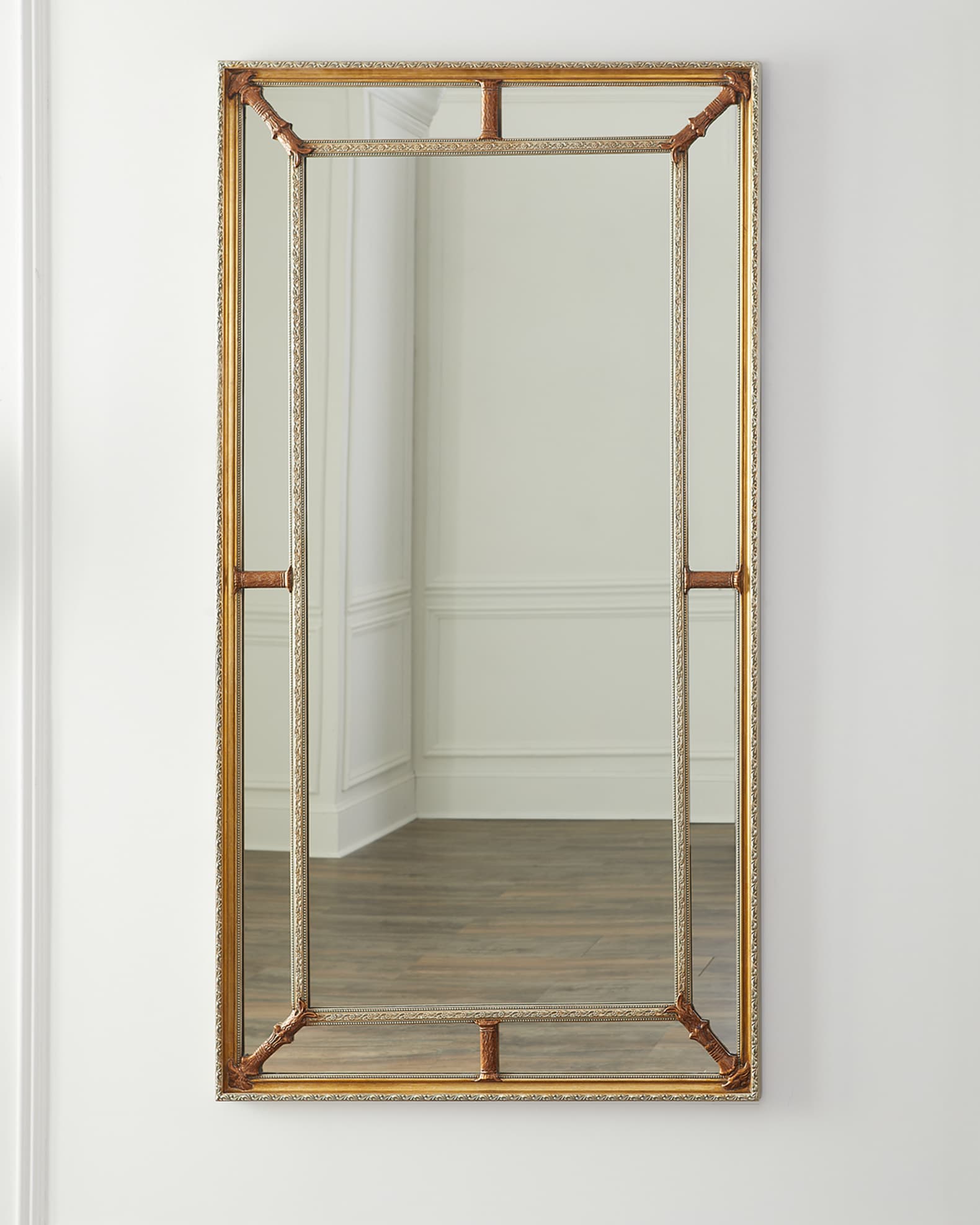 JohnRichard Collection Margine Beveled Framed Floor Mirror Neiman Marcus