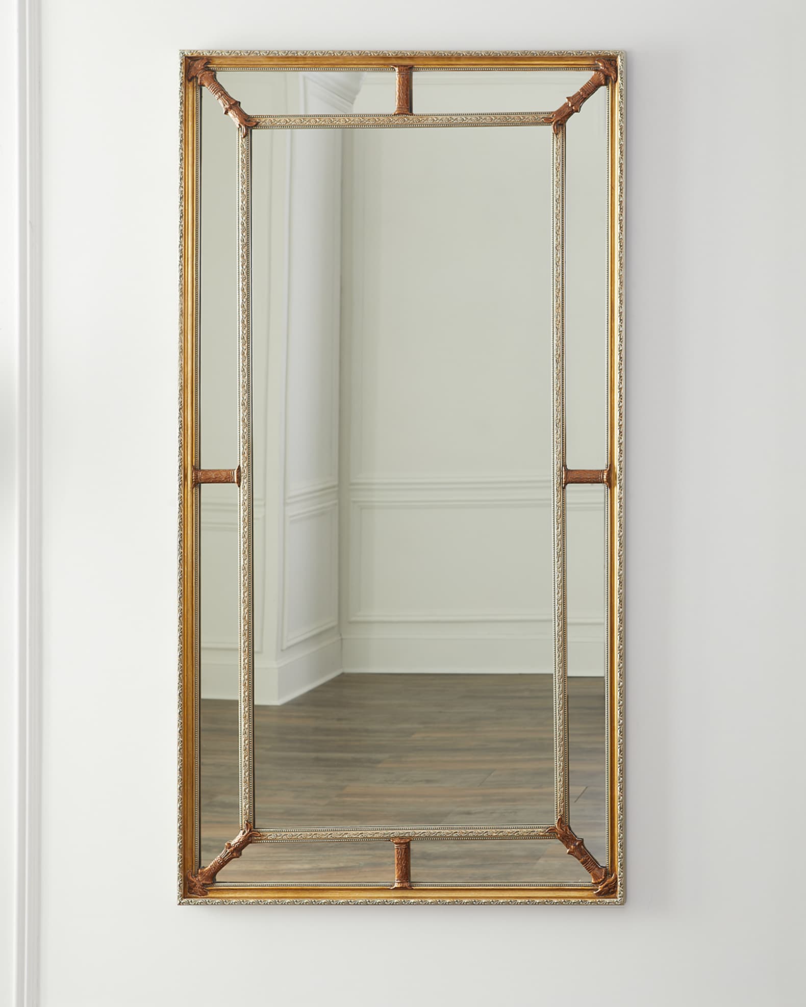 John-Richard Collection Margine Beveled Framed Floor Mirror | Neiman Marcus