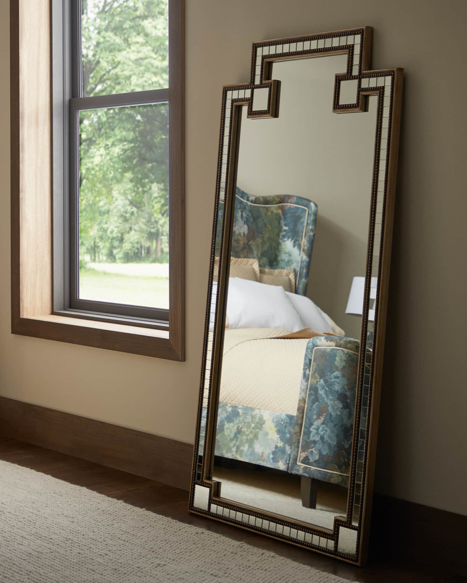 JohnRichard Collection Mosaic Floor Mirror Neiman Marcus