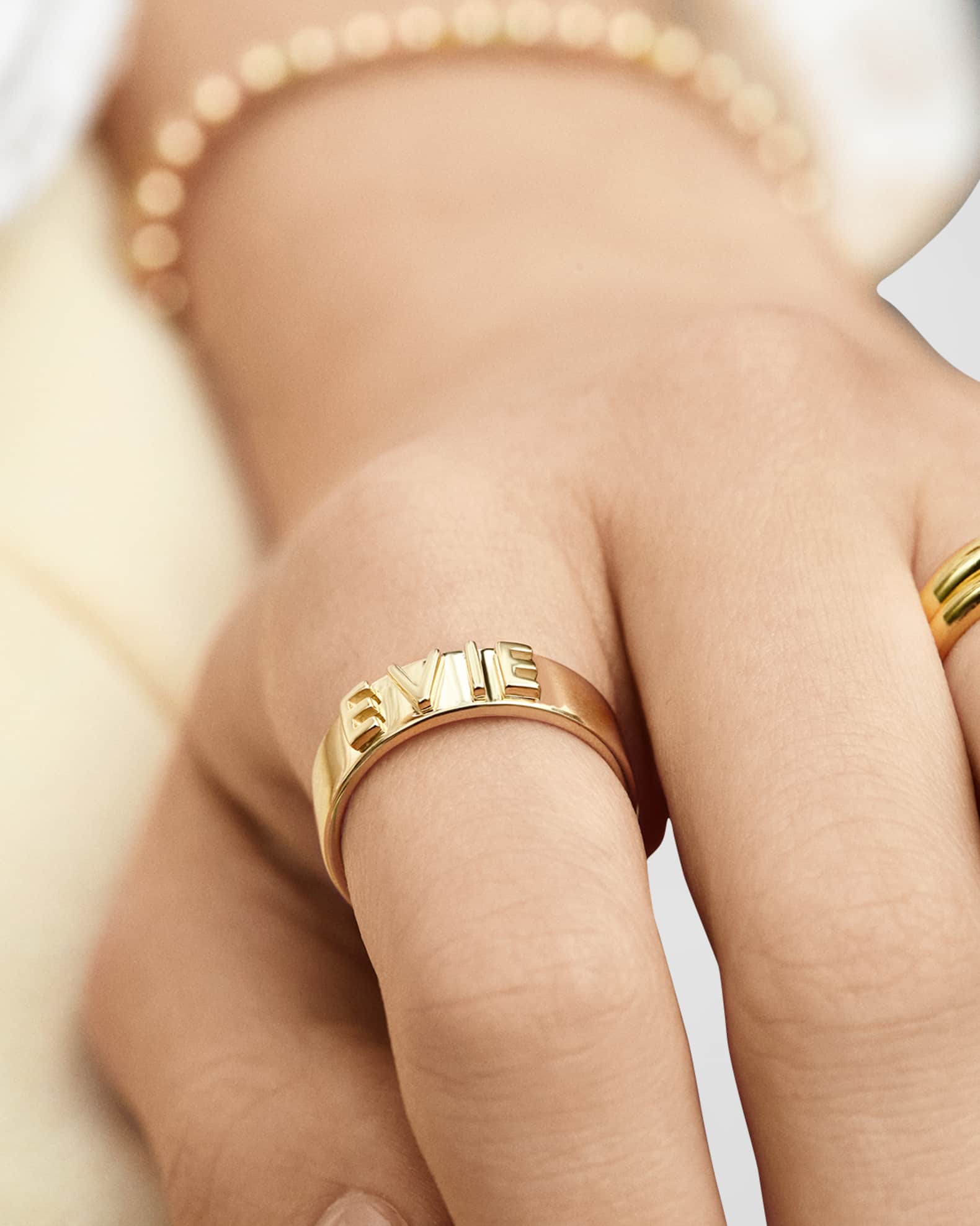 18K Gold-Plated Custom Block Ring 1