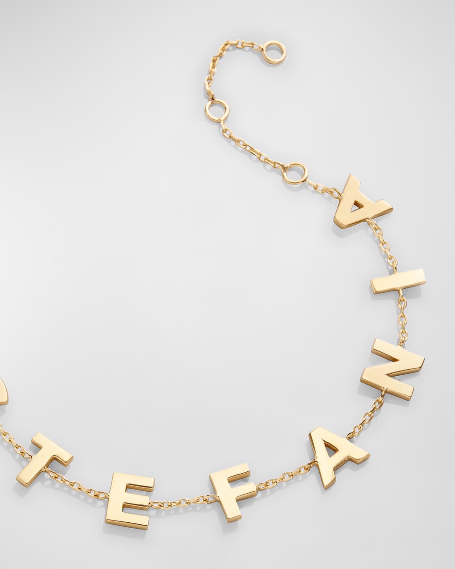 Name Bracelet with Capital Letters in 18K Gold Plating