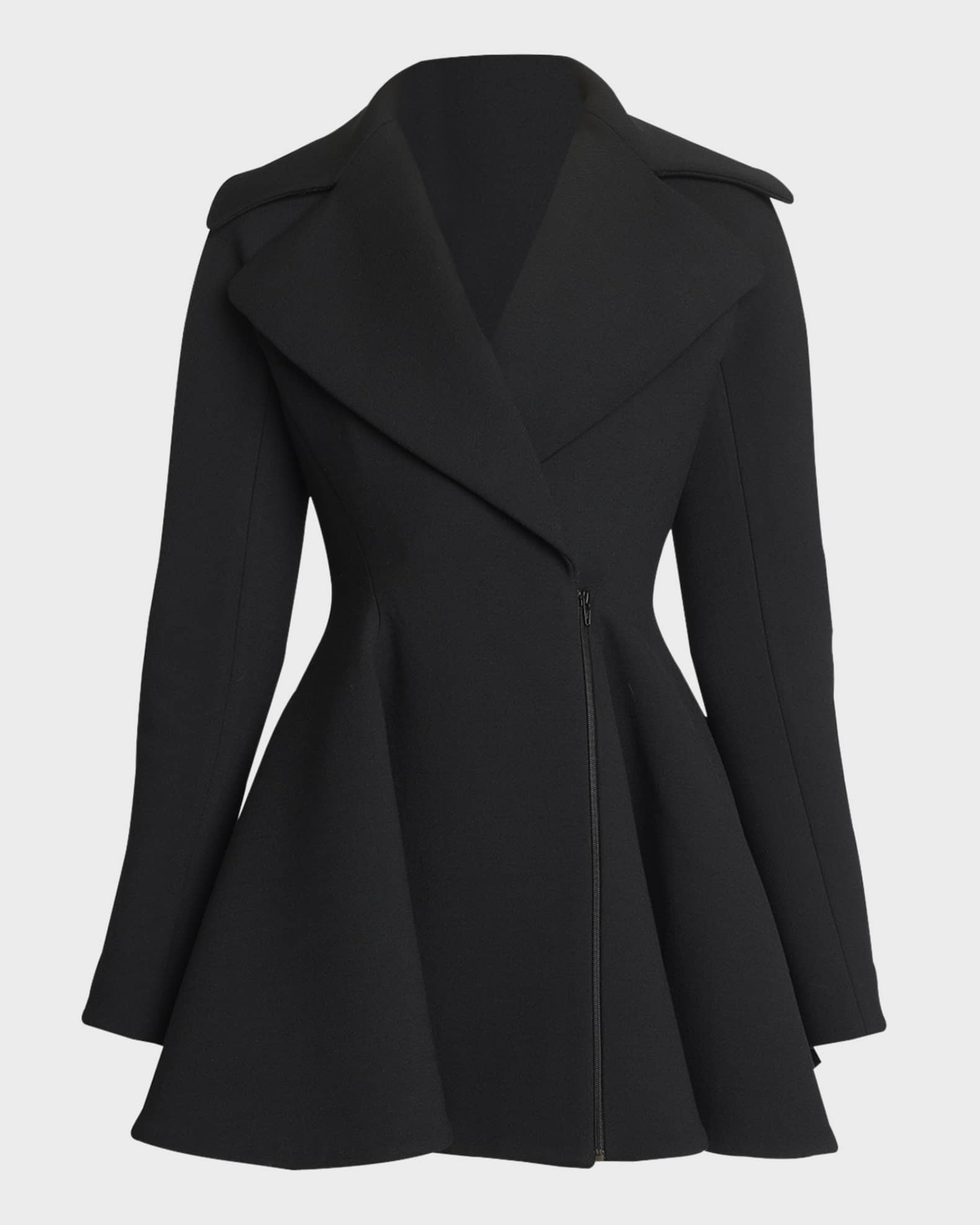 ALAIA Flared Wool Princess Coat Neiman Marcus