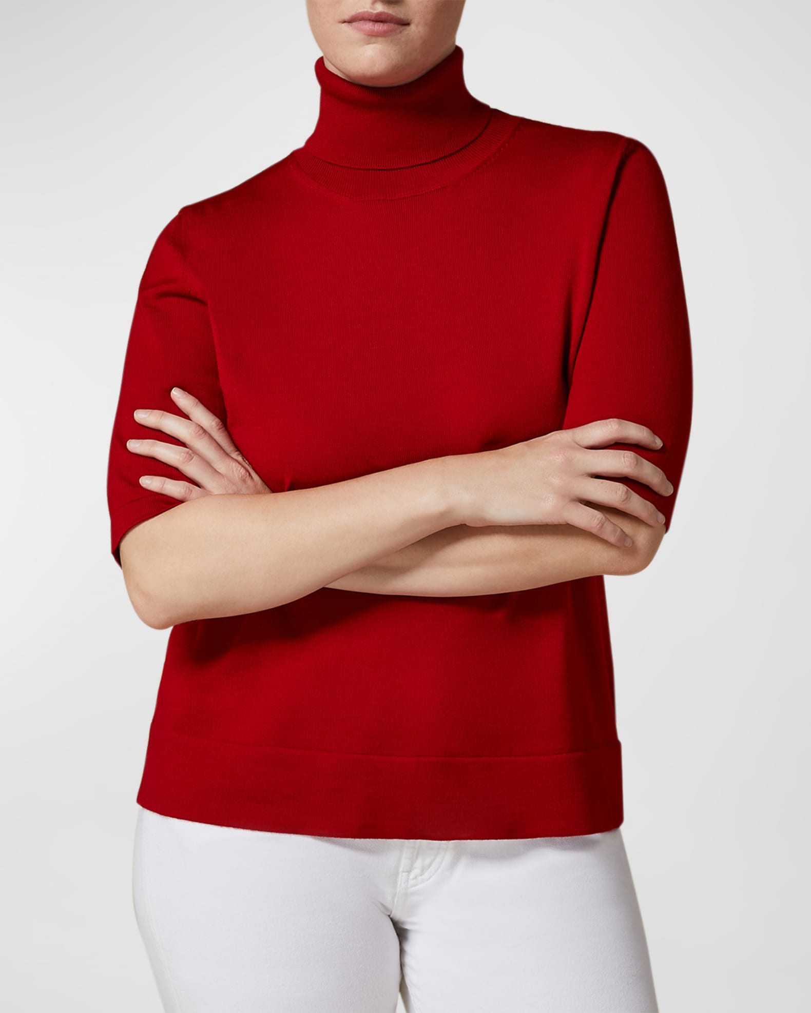 Marina Rinaldi Alfa Elbow Sleeve Turtleneck Sweater Neiman Marcus