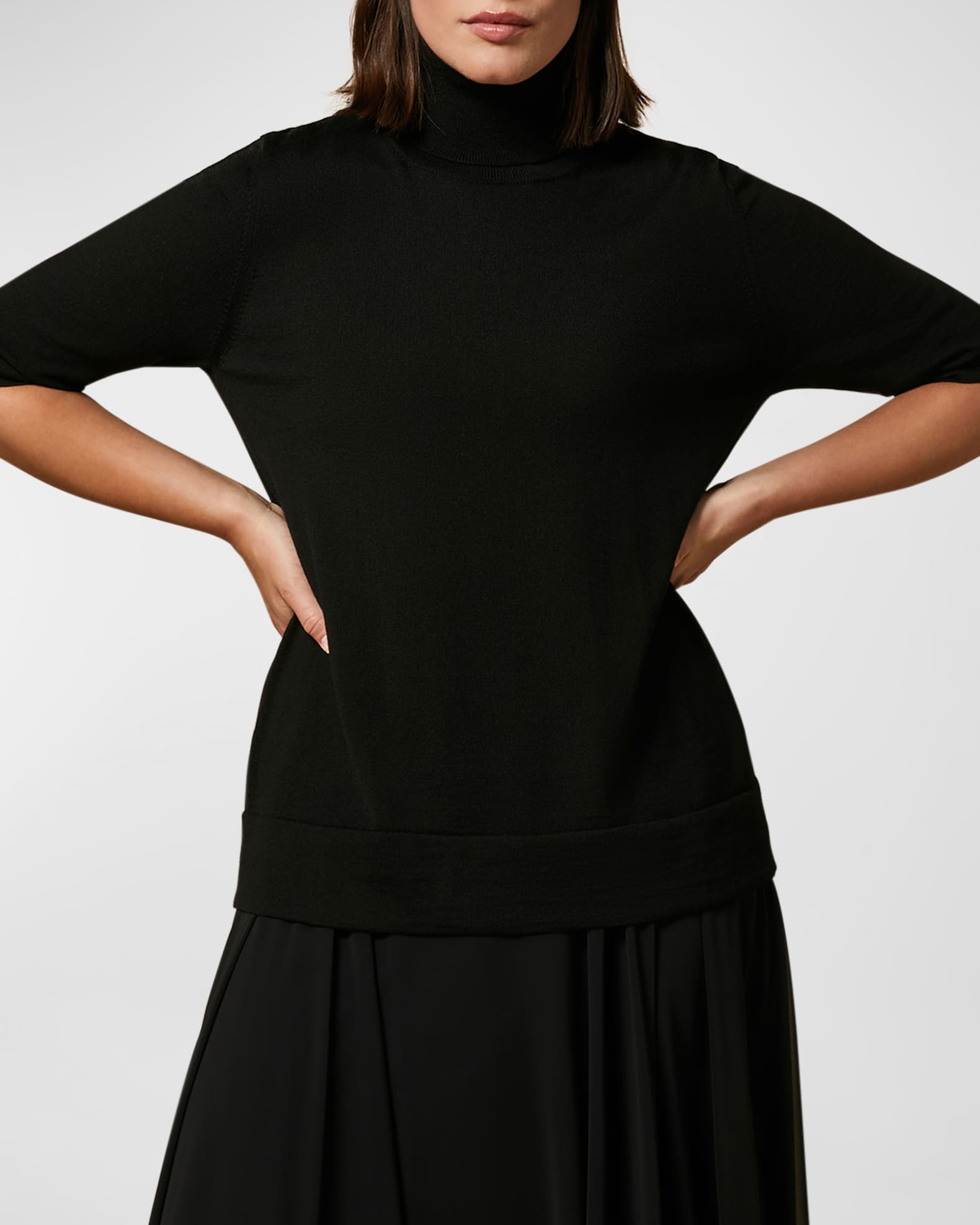 Elbow sleeve turtleneck sweater sales