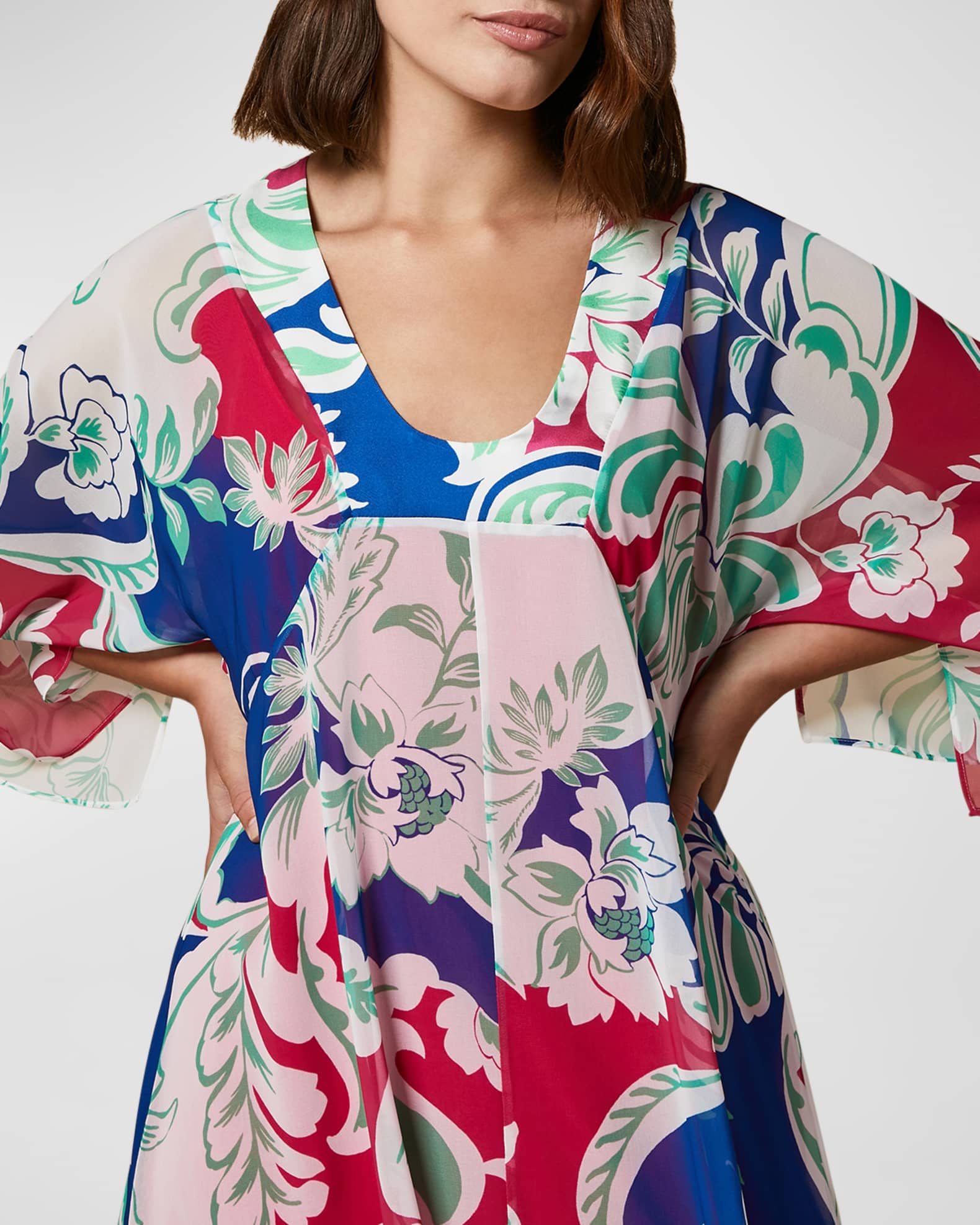 Marina Rinaldi Plus Size Diretto Printed Handkerchief Dress | Neiman Marcus