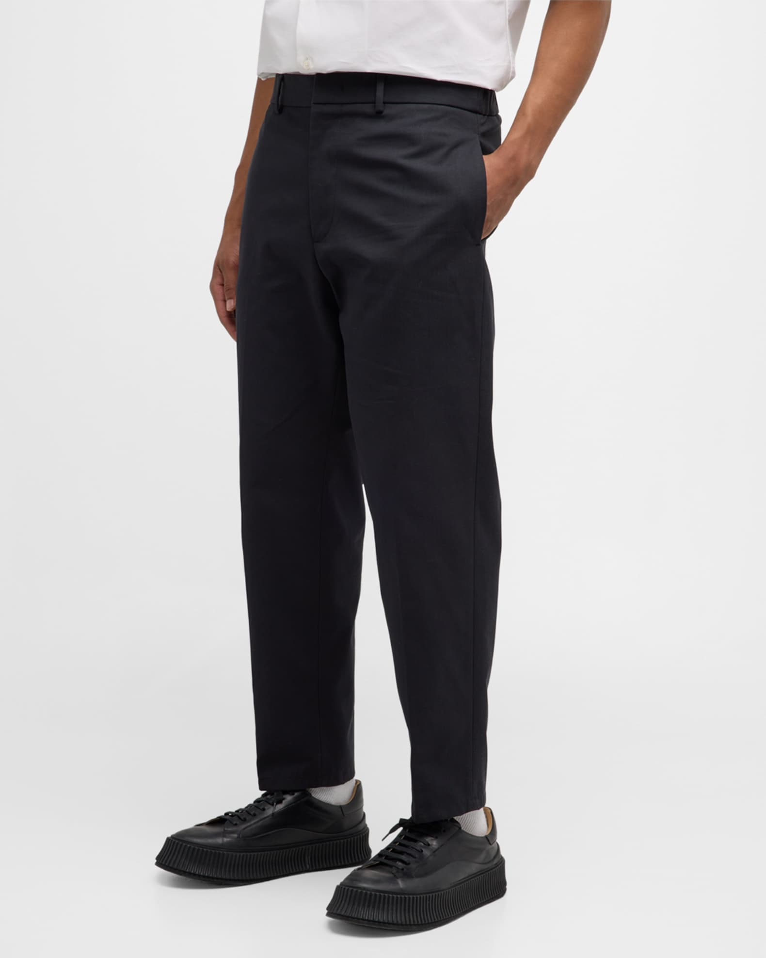 Jil Sander belted tailored trousers - Grey