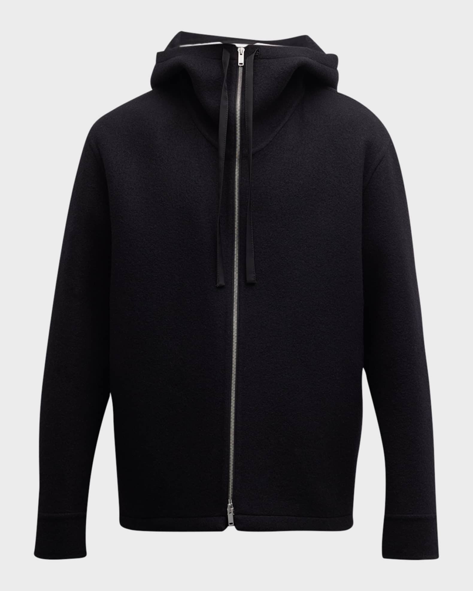 Jil Sander Men's Wool Zip Hoodie Neiman Marcus