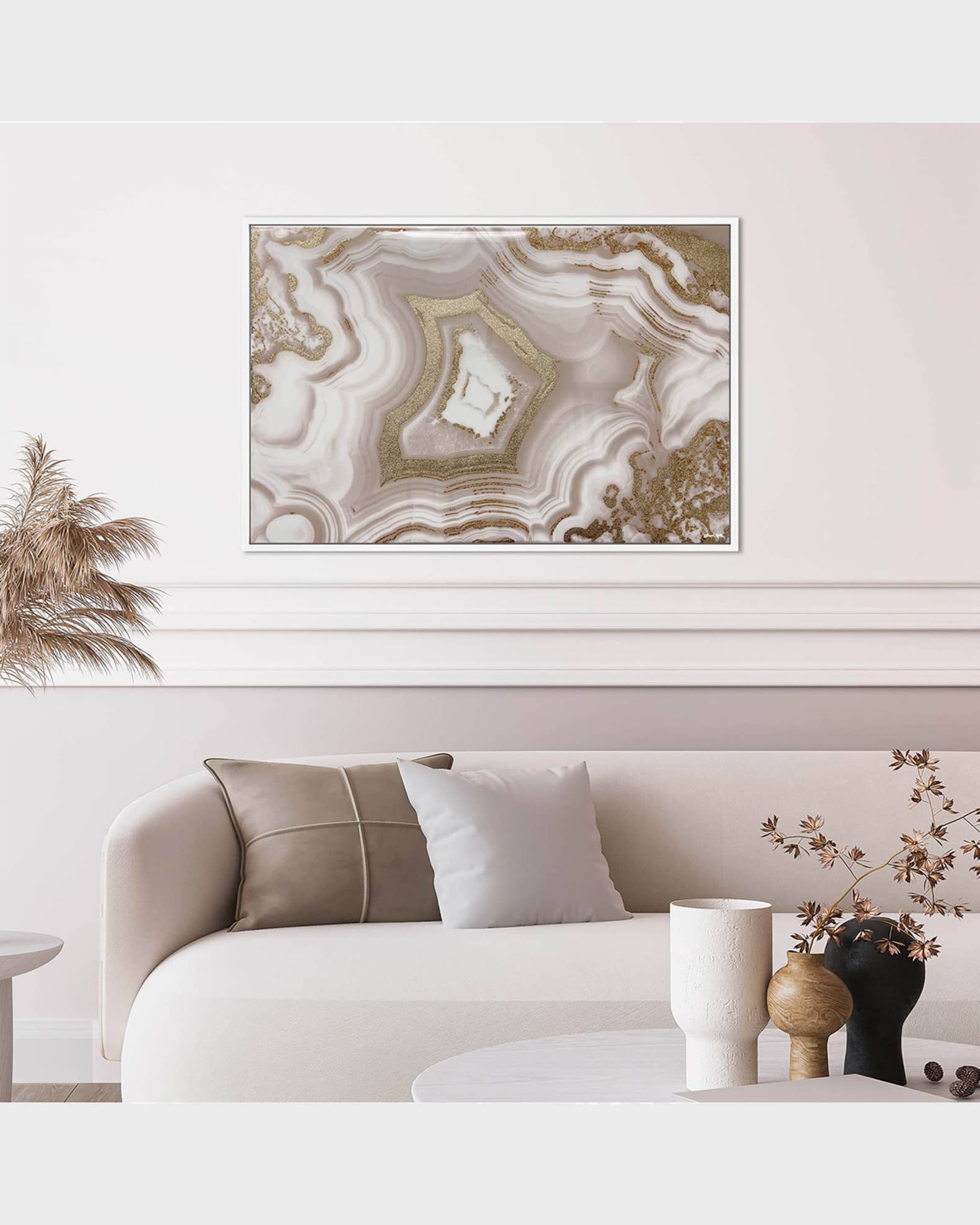 The Oliver Gal Artist Co. 'Ivory Agate Splendor' Hand-Embellished ...