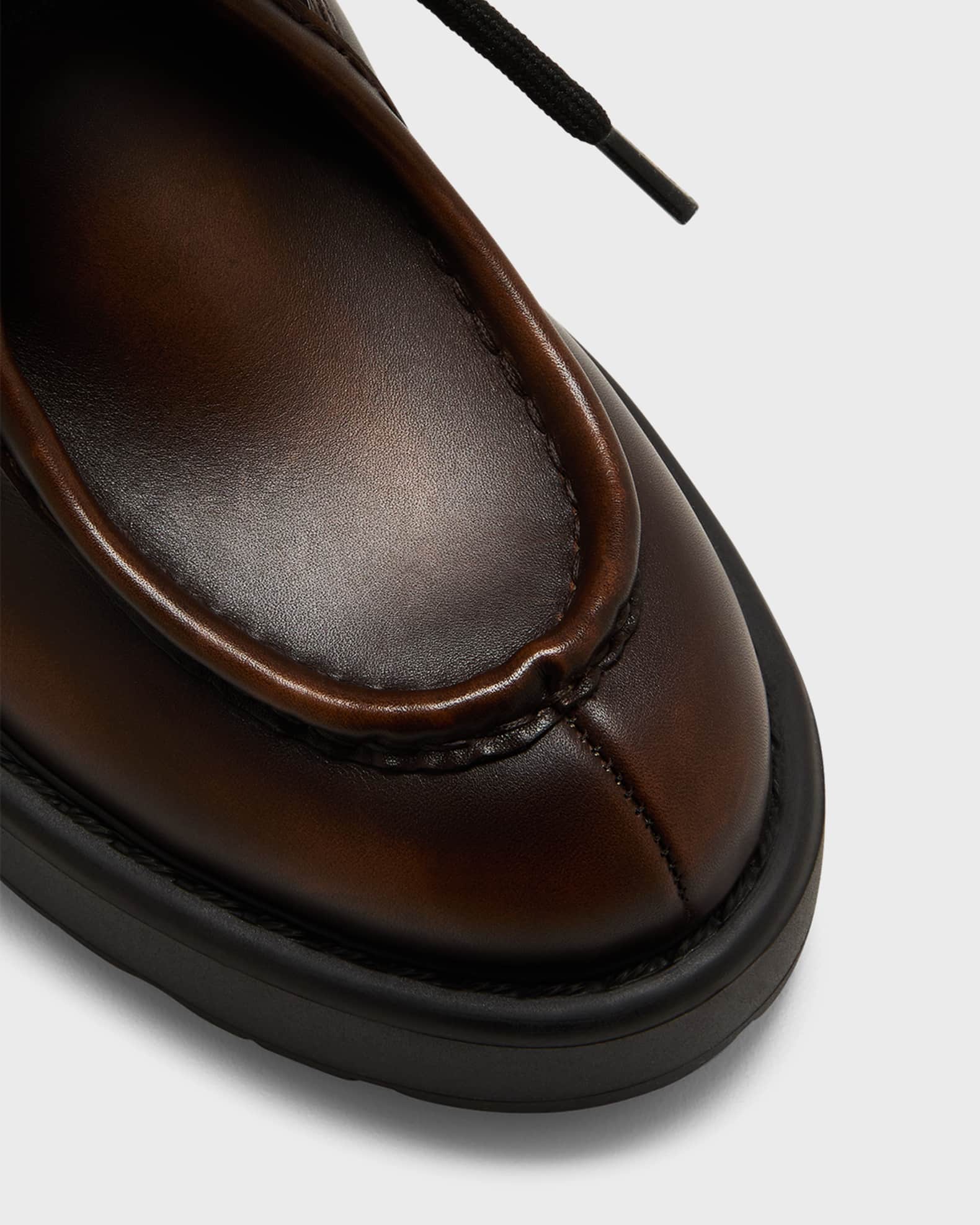 Miu Miu Leather Casual Derby Loafers | Neiman Marcus