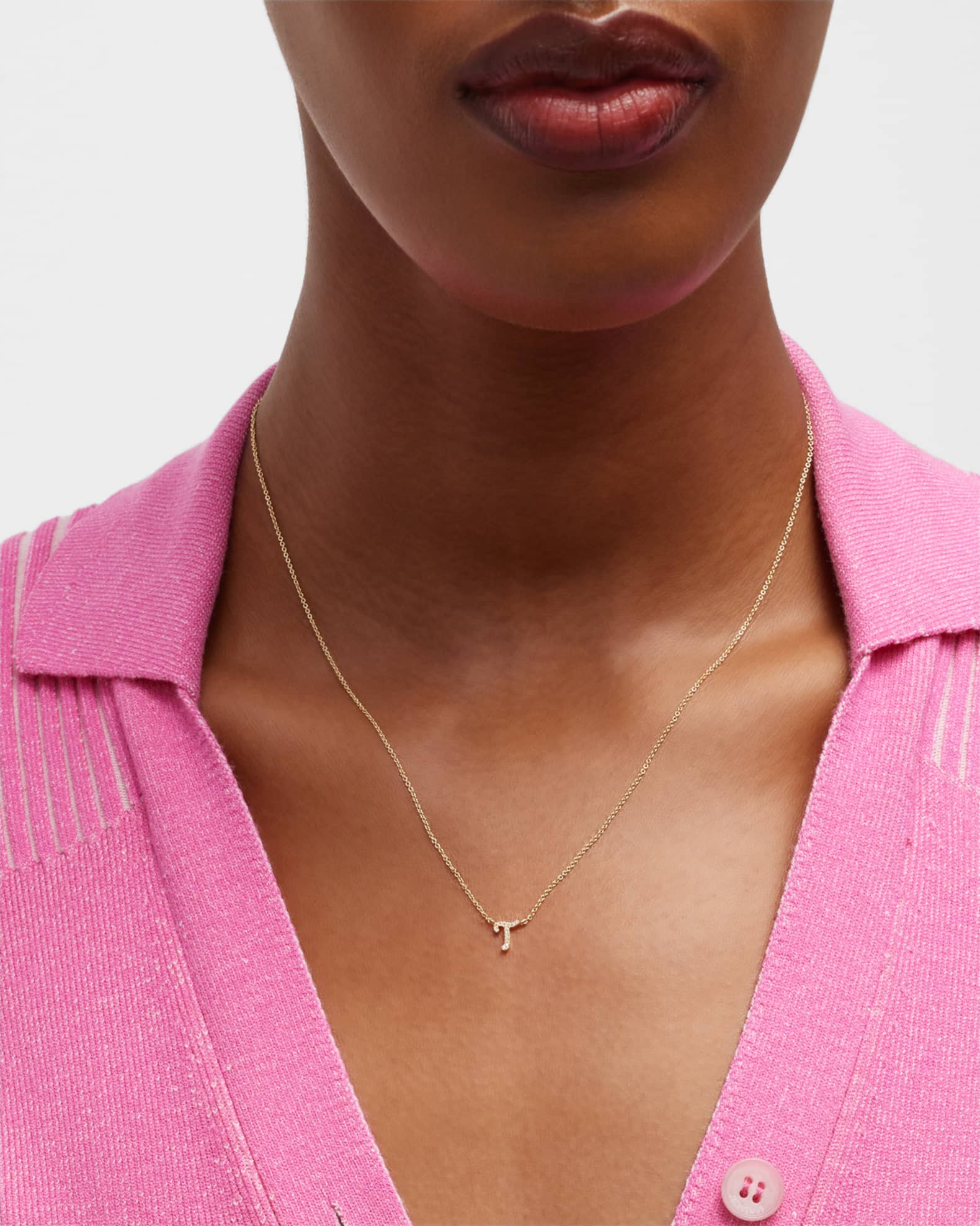14k Diamond Pave Initial Necklace 1