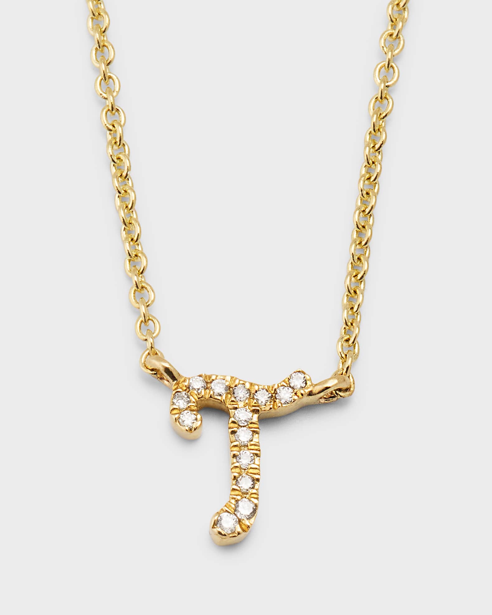 14k Diamond Pave Initial Necklace 0