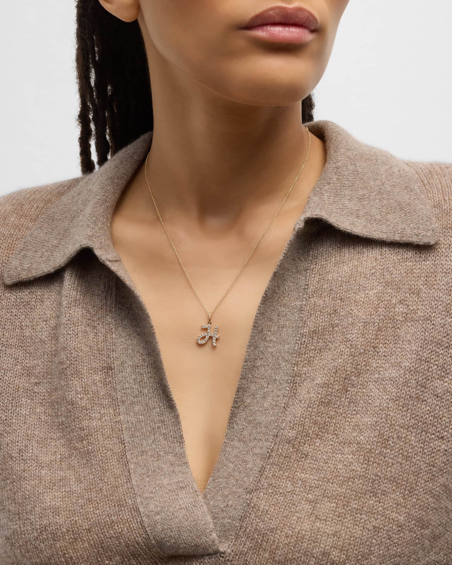 14k Diamond Pave Initial Necklace 1