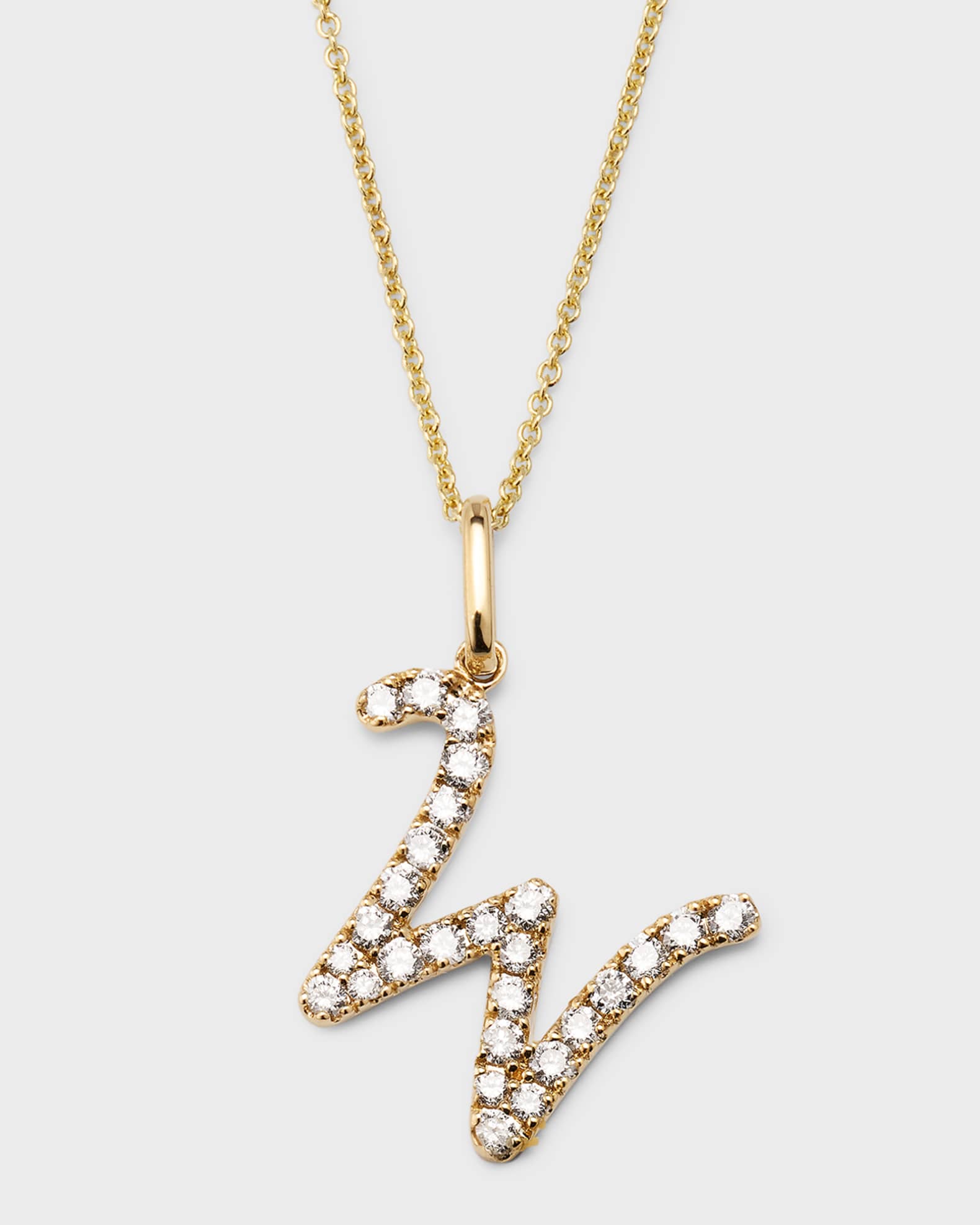 14k Diamond Pave Initial Necklace 0