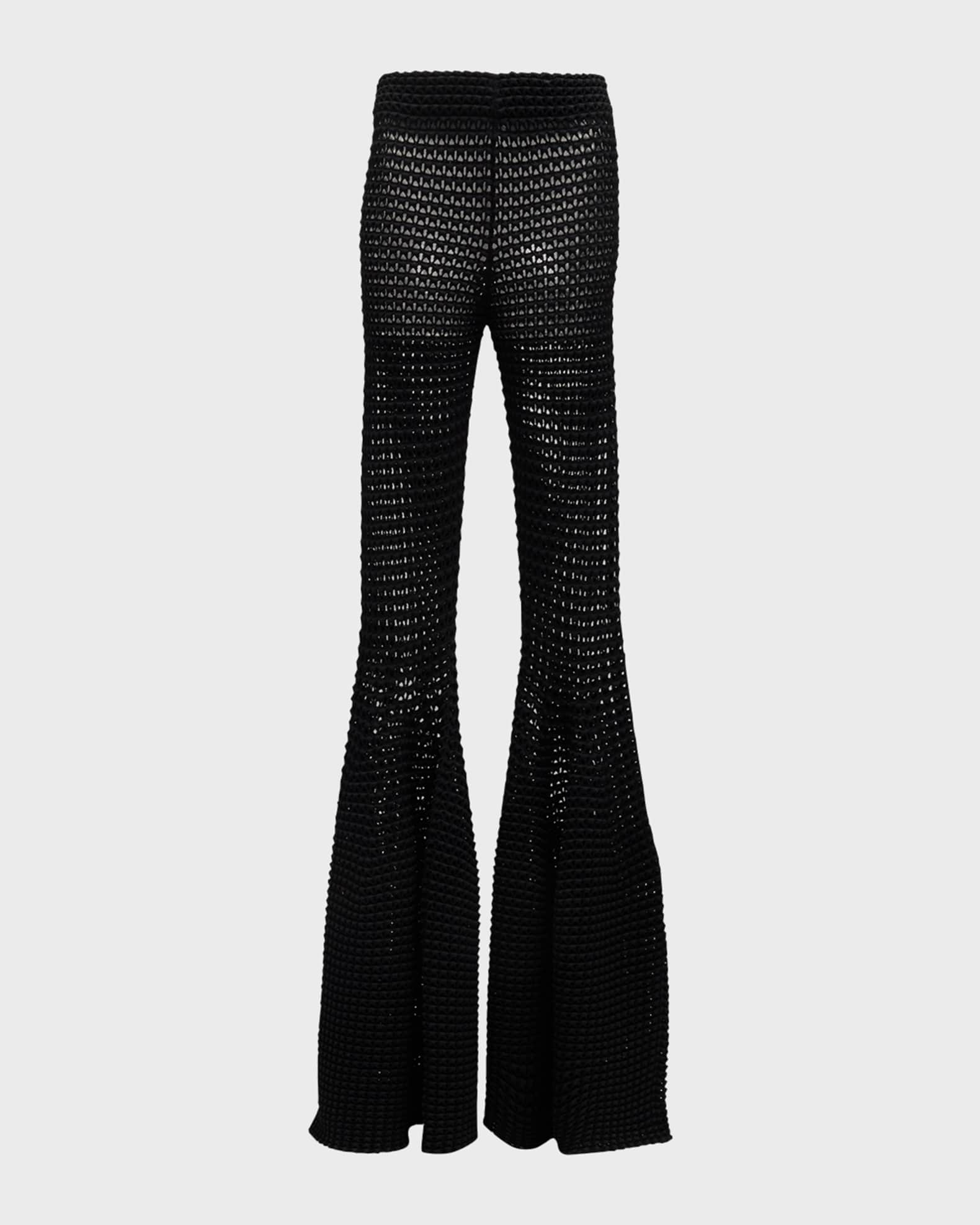 ALAIA 3D Waffle Knit Flare Pants Neiman Marcus