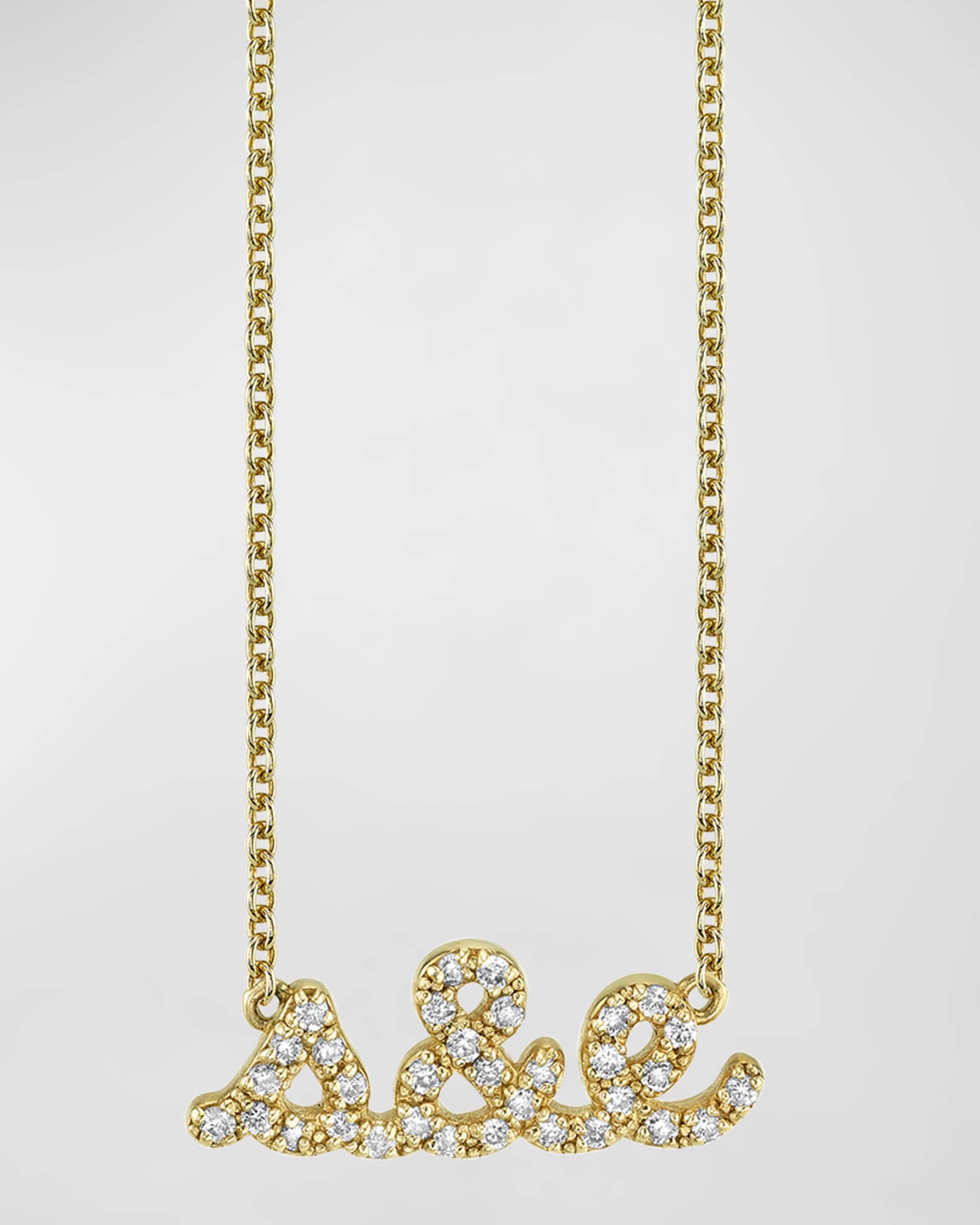 Sydney Evan 14K Small 2-8 Letter Personalized Diamond Script Necklace