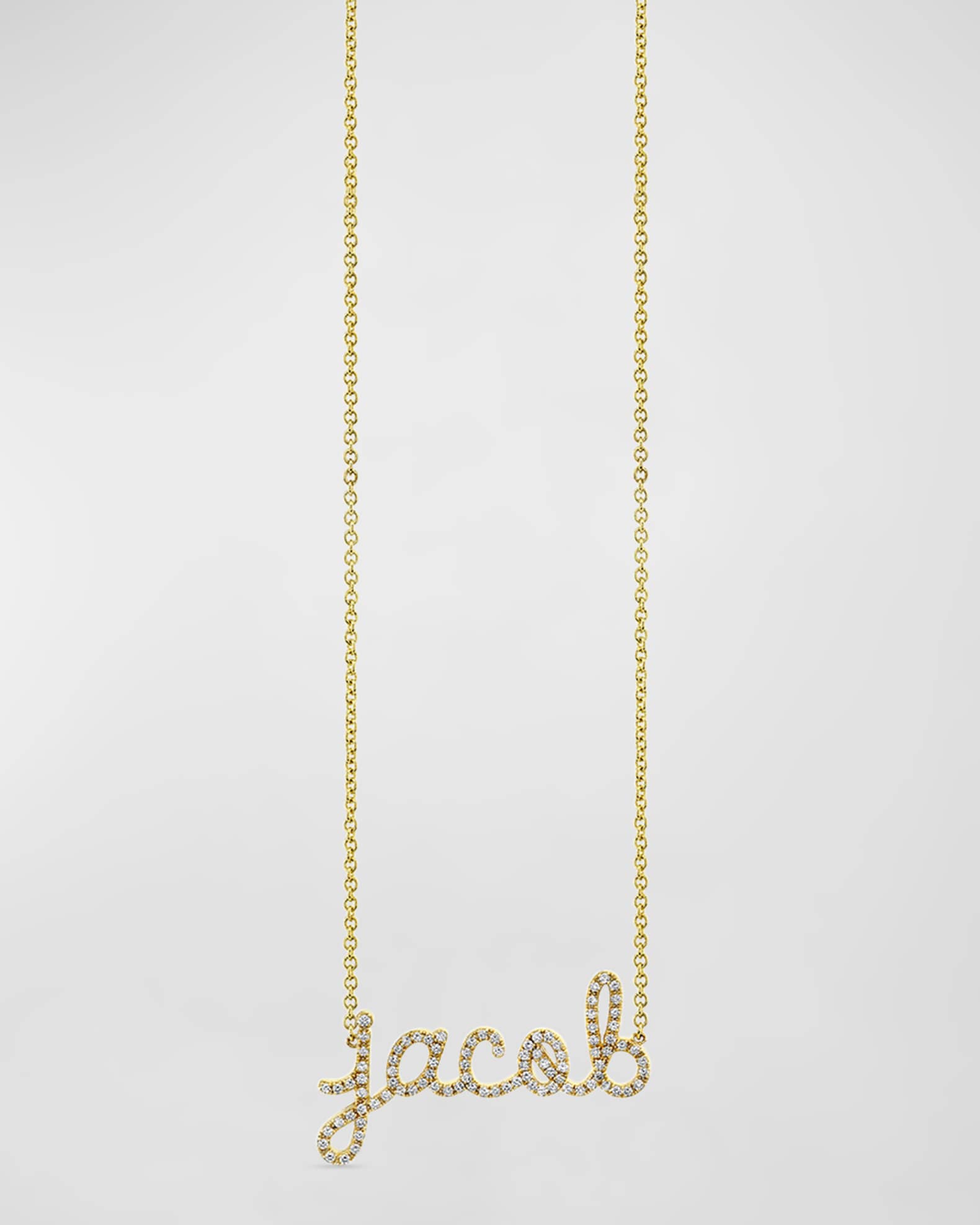 Sydney Evan 14K Small 2-8 Letter Personalized Diamond Script Necklace