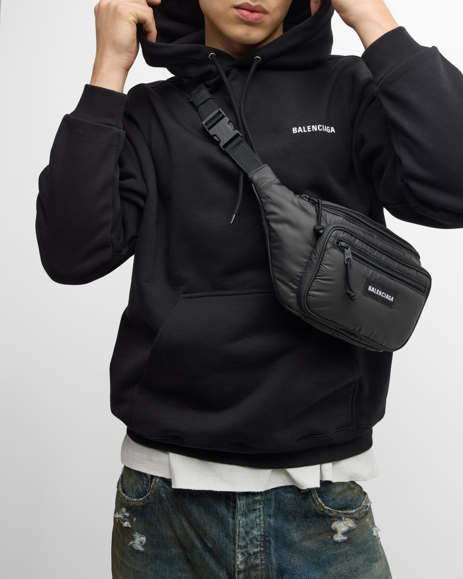 Balenciaga Men s Explorer Nylon Belt Bag Neiman Marcus