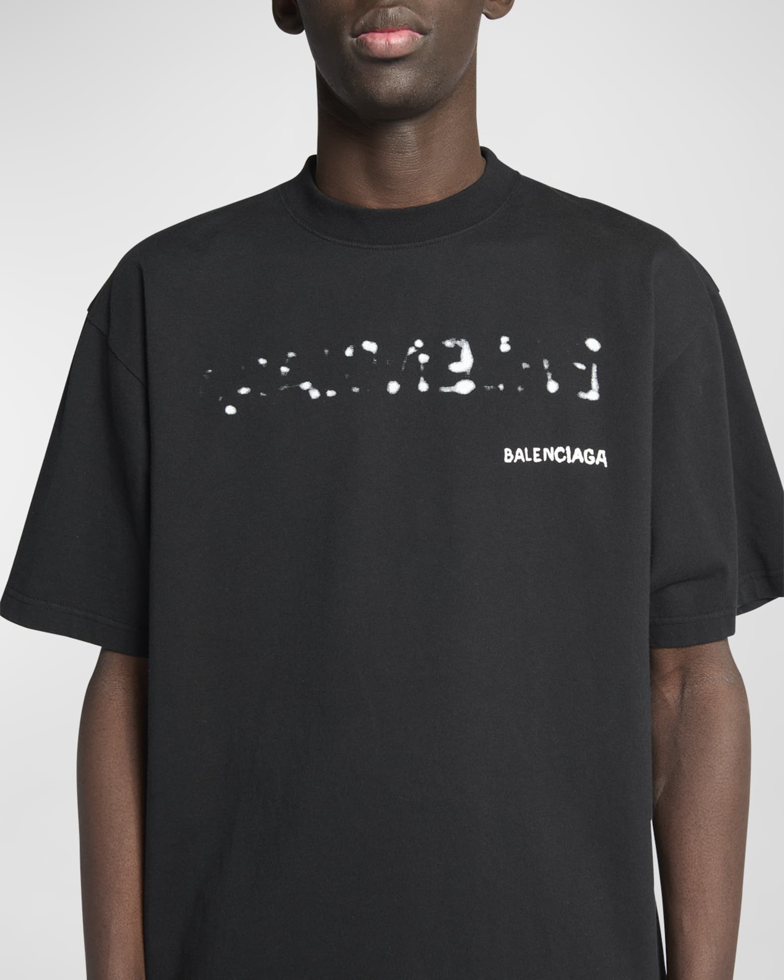 Balenciaga Men's Hand Drawn Balenciaga T Shirt Large Fit | Neiman