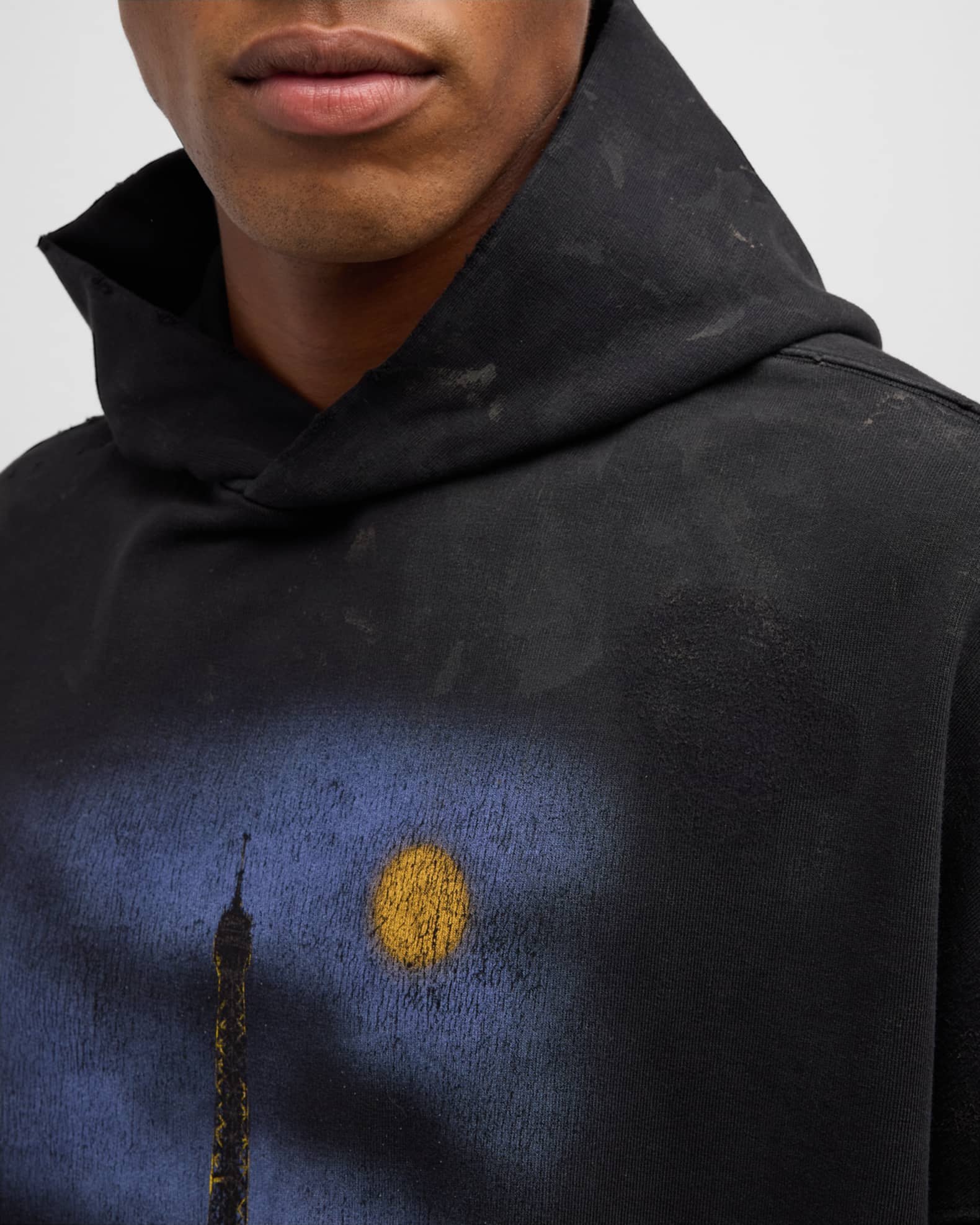 【BALENCIAGA】PARIS MOON ノーポケット HOODIE オーバーサイズ Balenciaga Men's Paris Moon No Pocket Hoodie Oversized