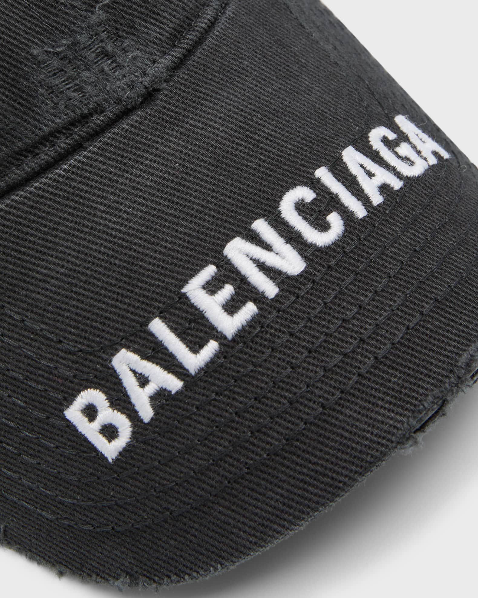 Balenciaga - Men - logo-embroidered Distressed Denim Baseball Cap Gray - L