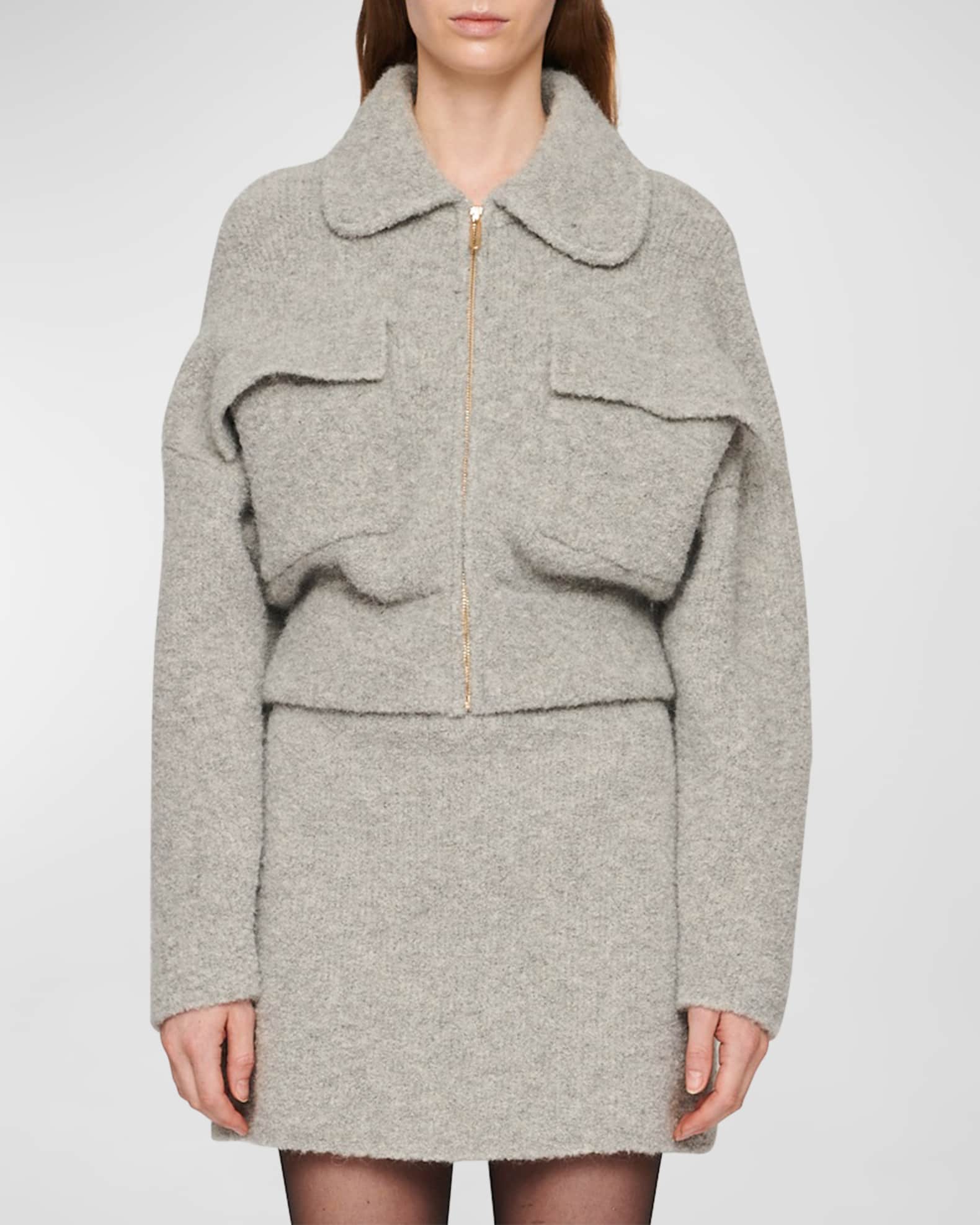 Vince boucle bomber top